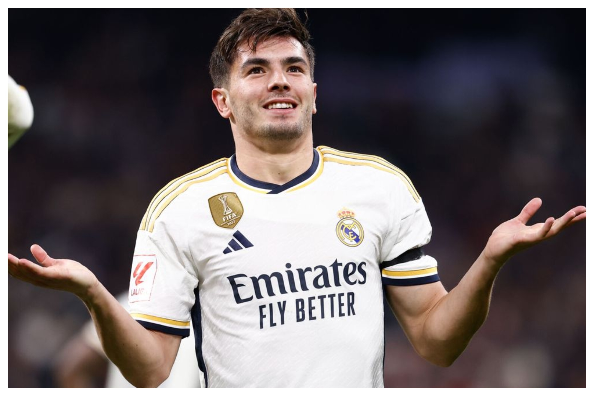 BD, en su típica celebración de un gol con el RM.