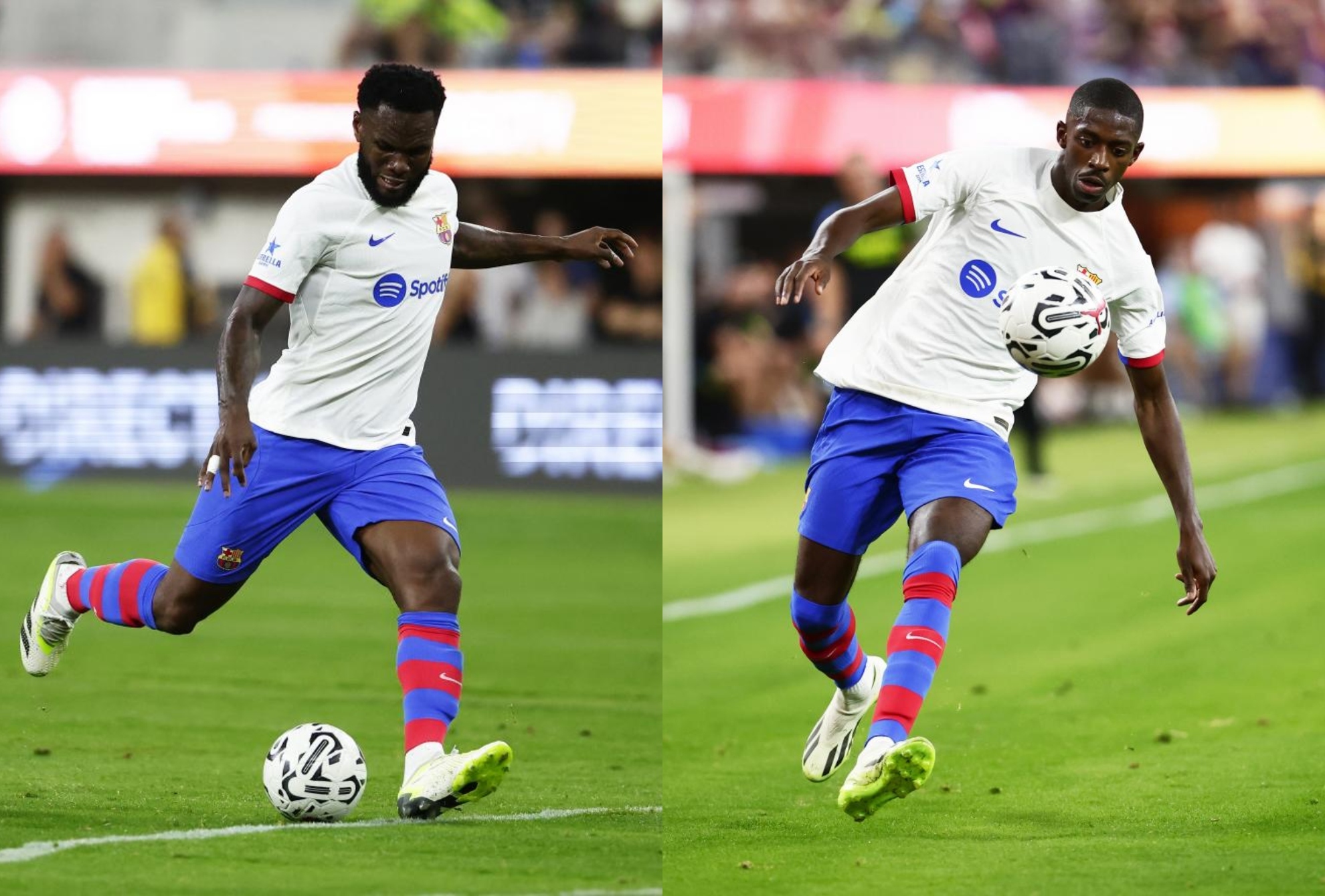 Kessie y Dembélé, durante la gira.