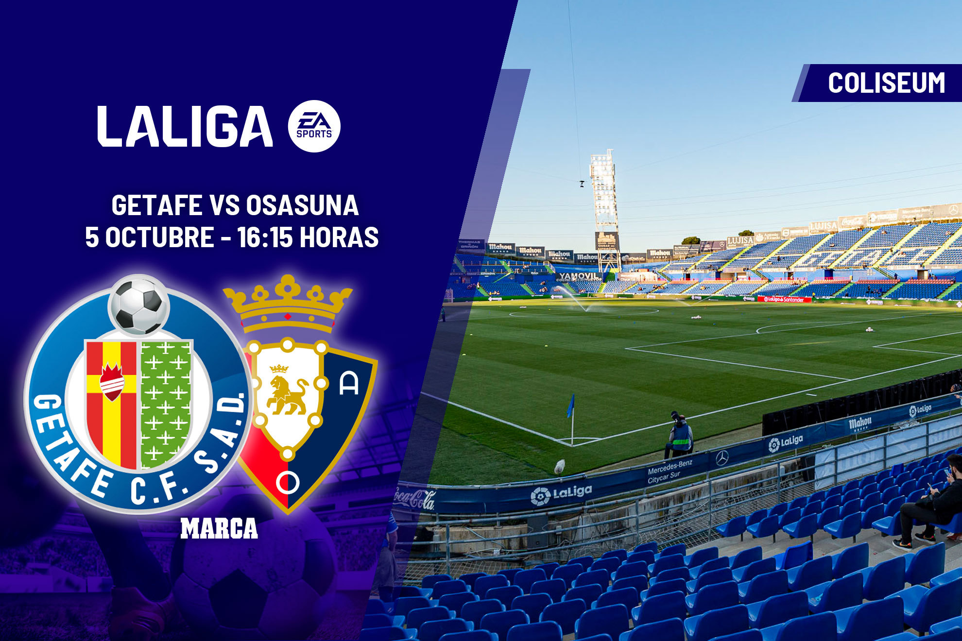 Getafe - Osasuna: horario y dónde ver en TV el partido de la Liga EA Sports