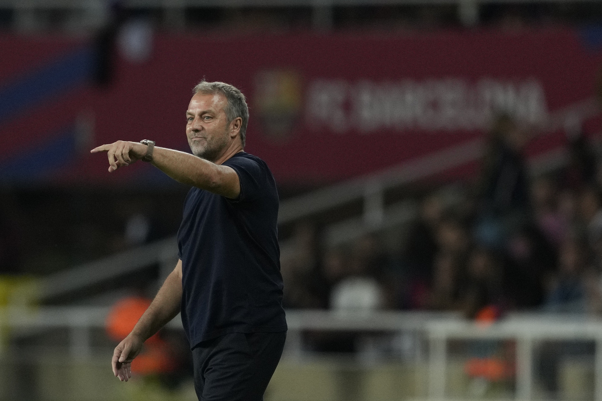 Hansi Flick durante el Barça-Getafe