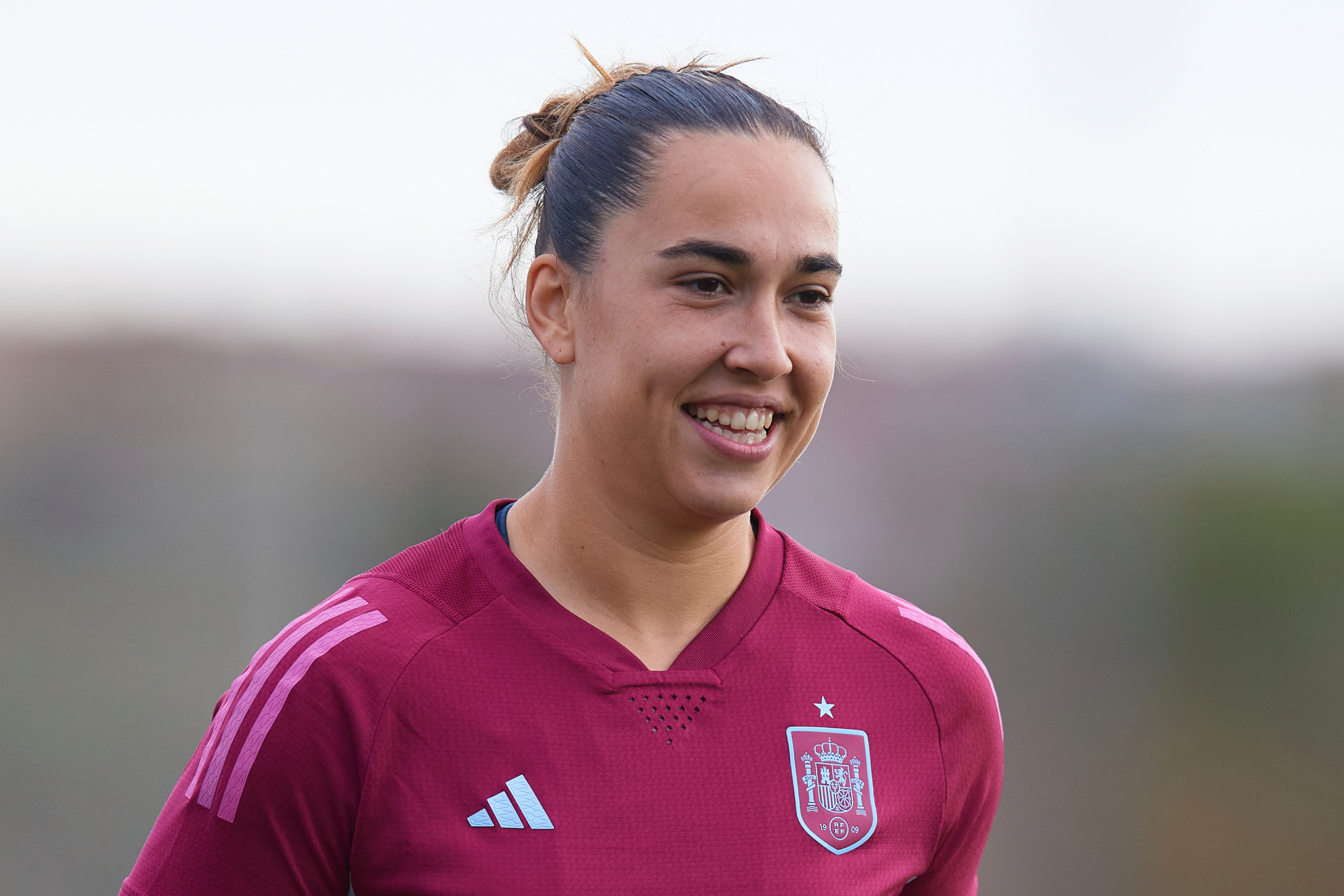 Cata Coll, durante un entrenamiento de la selección española