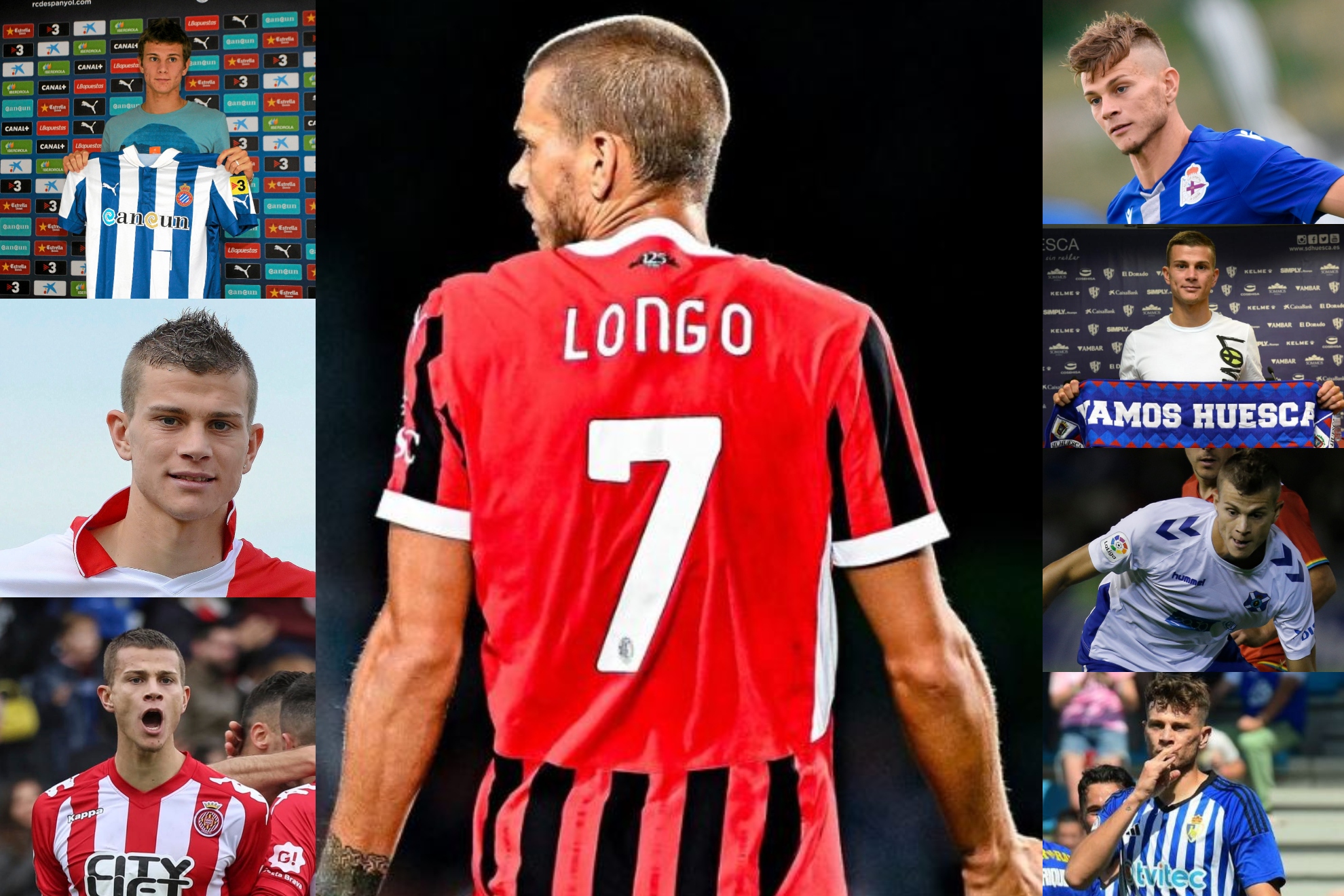 Samuele Longo, con Milan, Espanyol, Rayo, Girona, Tenerife, Huesca, Deportivo y Ponferradina.
