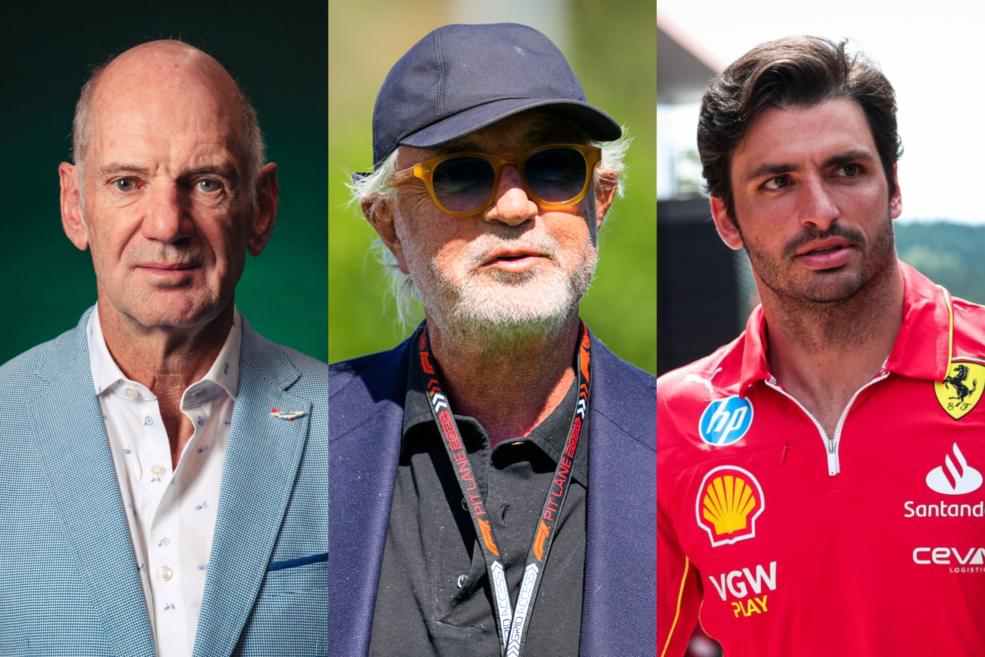Adrian Newey, Flavio Briatore y Carlos Sainz
