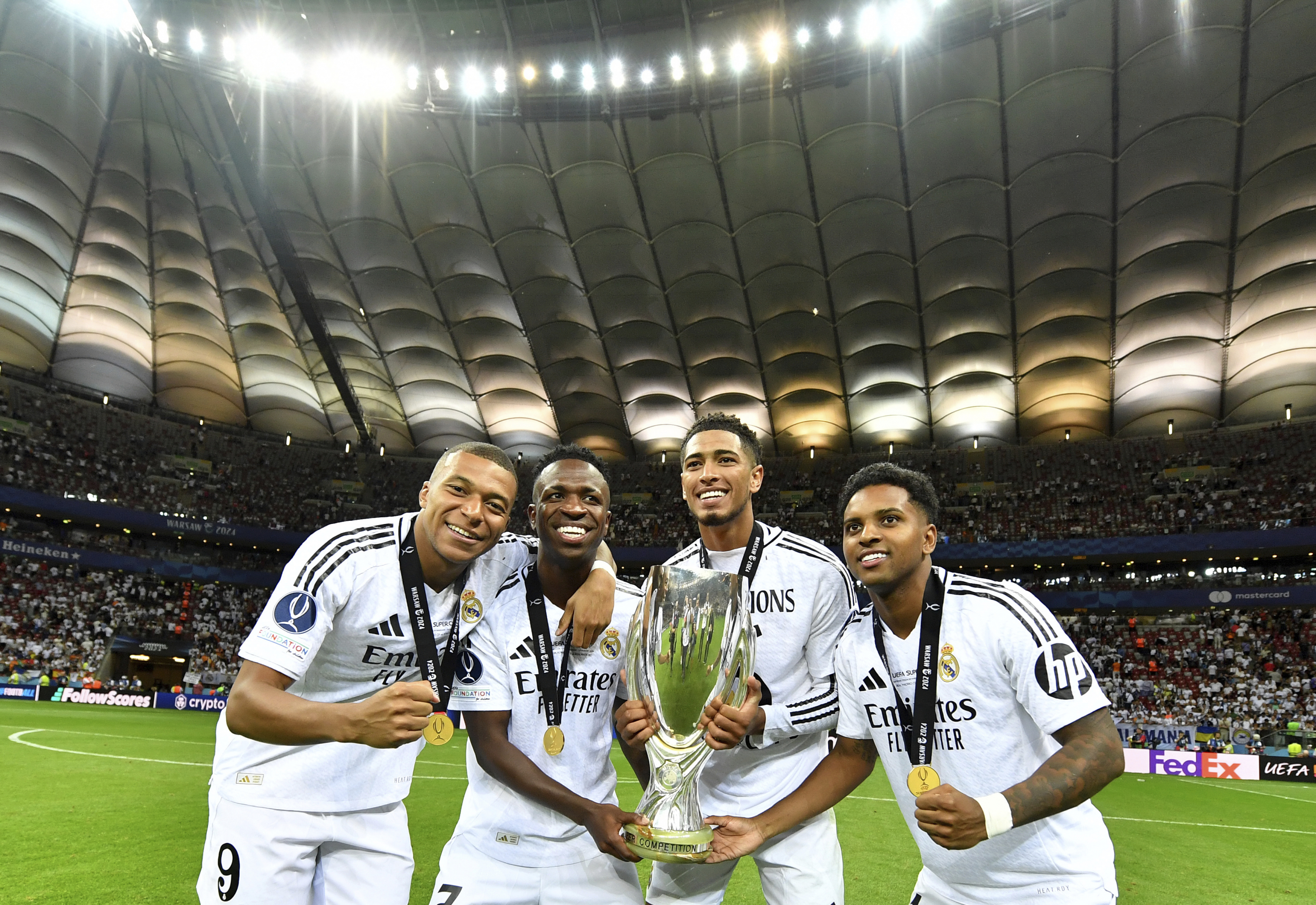 Kylian Mbappé, Vinicius Junior, Jude Bellingham y Rodrygo