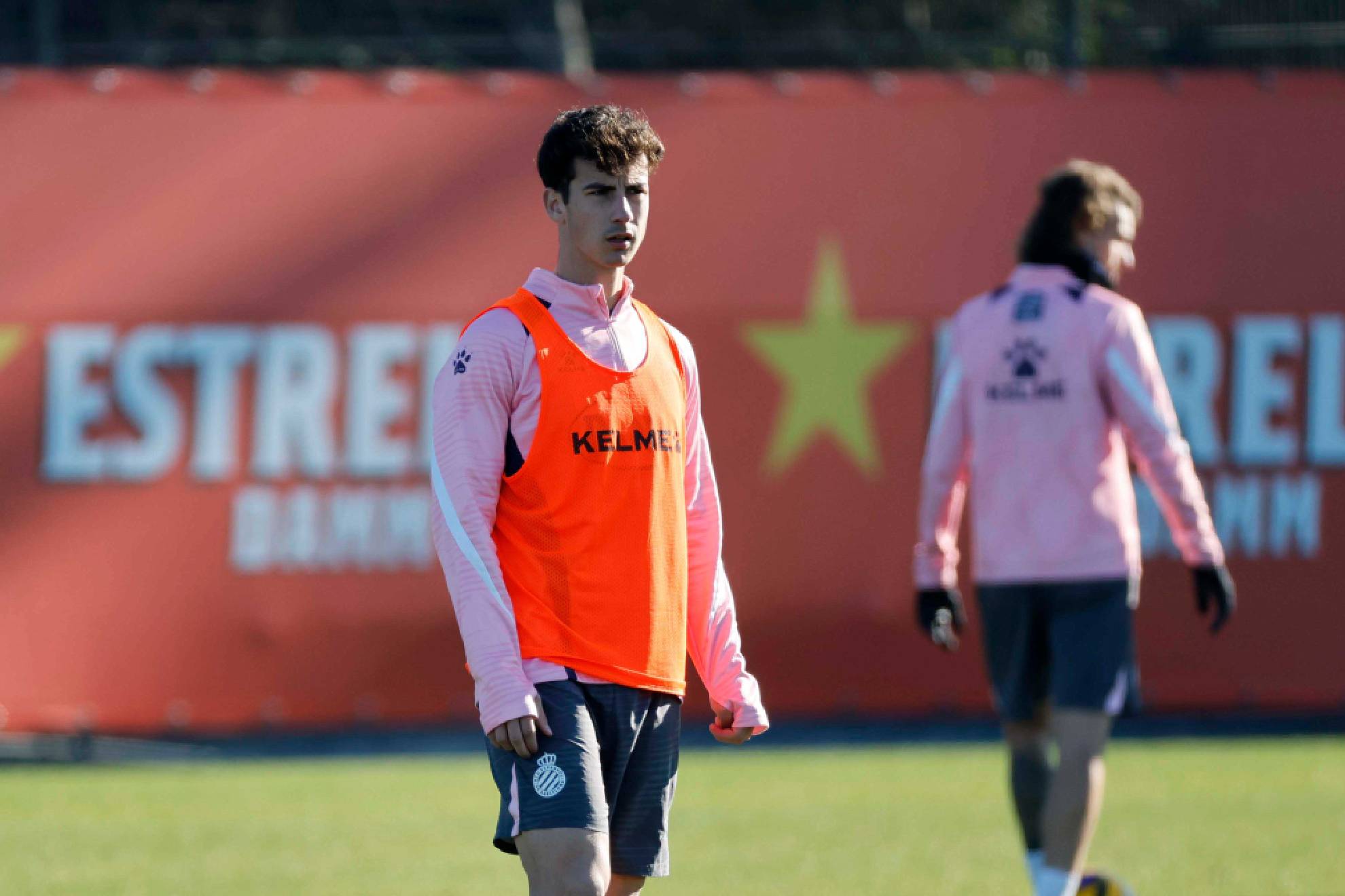 Antoniu Roca durante un entrenamiento con el Espanyol.