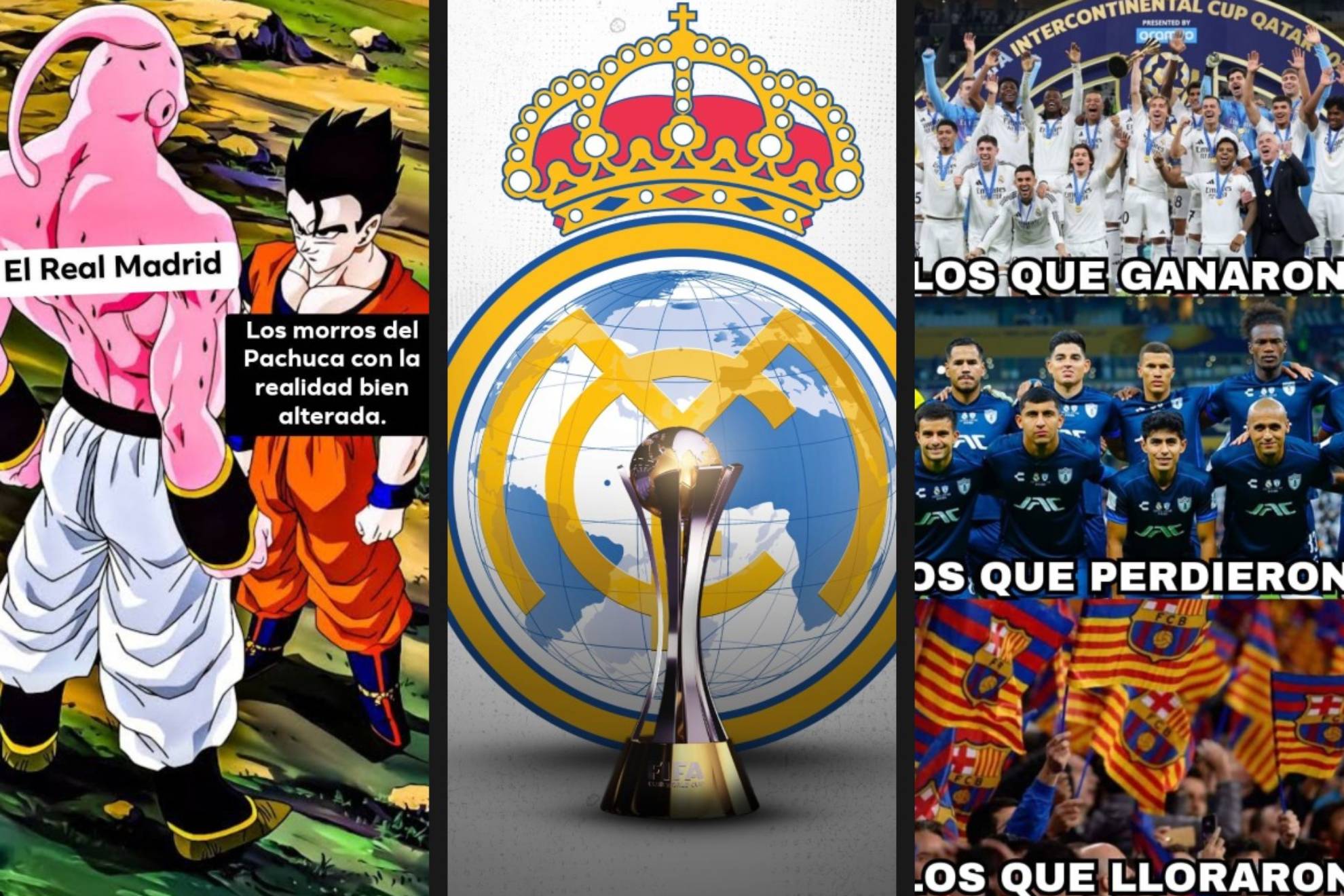 Los memes del Madrid campeón de la Intercontinental pellizcan al Barcelona: "Nadaplete" y "lloraron" Las reacciones en redes sociales tras el triunfo del Real Madrid ante el Pachuca en la Copa Intercontinental. Actualizado: 19/12/2024 07:10 horas