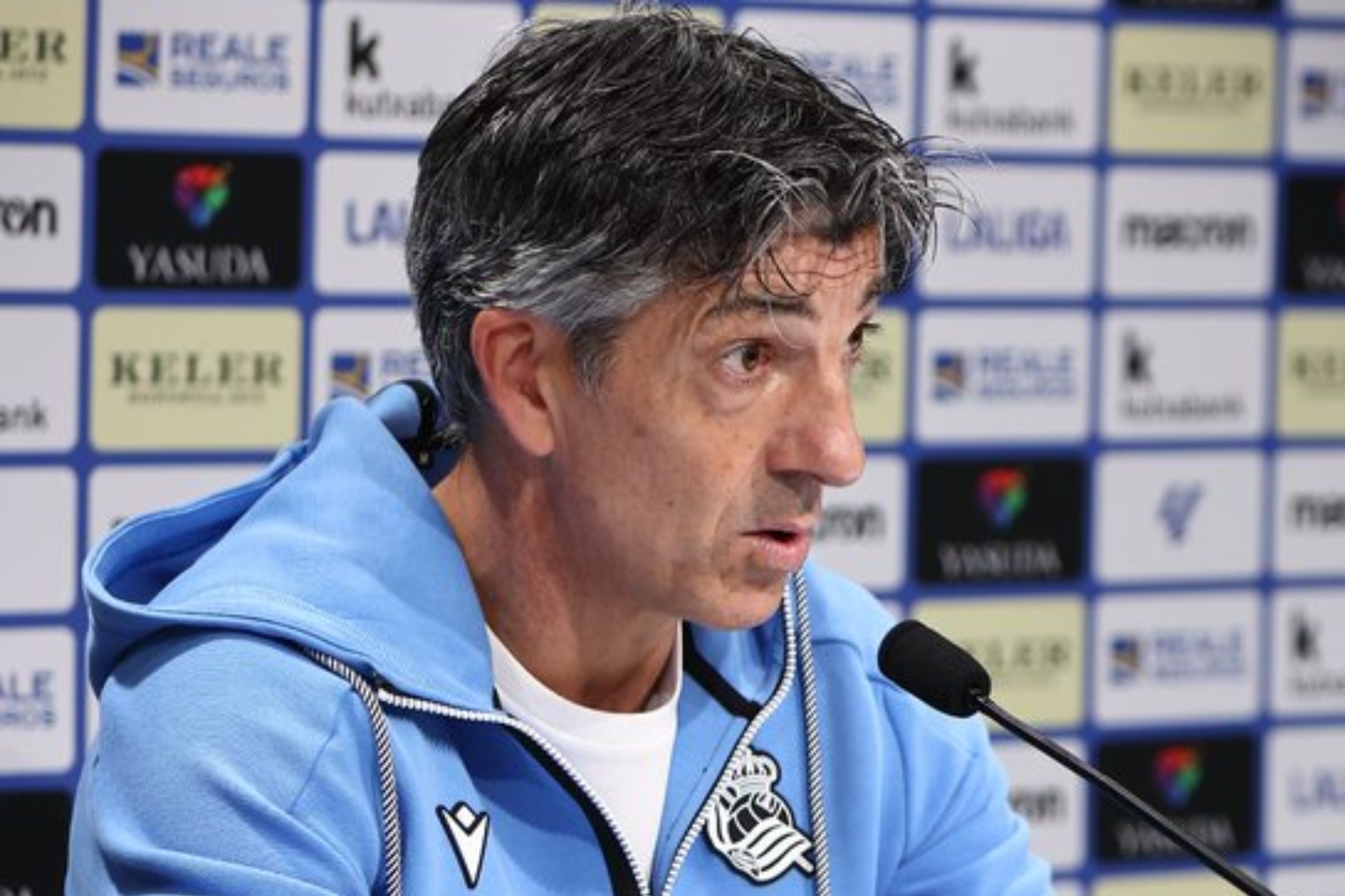 Imanol Alguacil, durante la rueda de prensa que ha ofrecido este viernes.