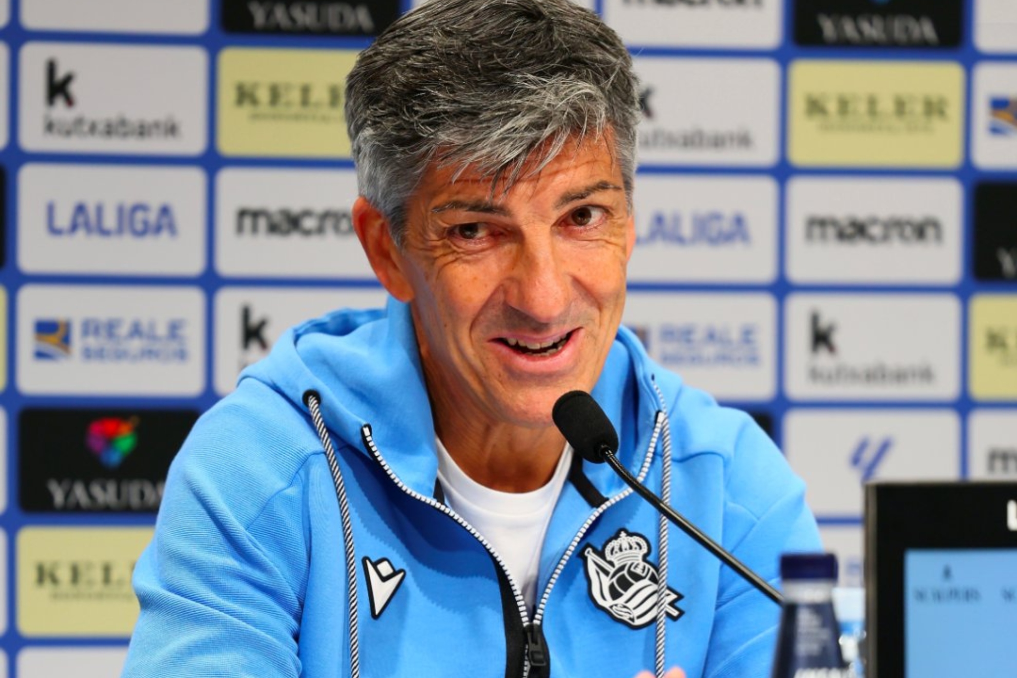 Imanol Alguacil, durante una rueda de prensa dee esta temporada.