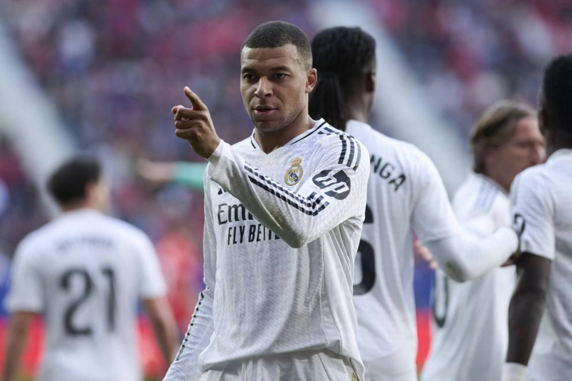 Mbappé celebra su gol a Osasuna.