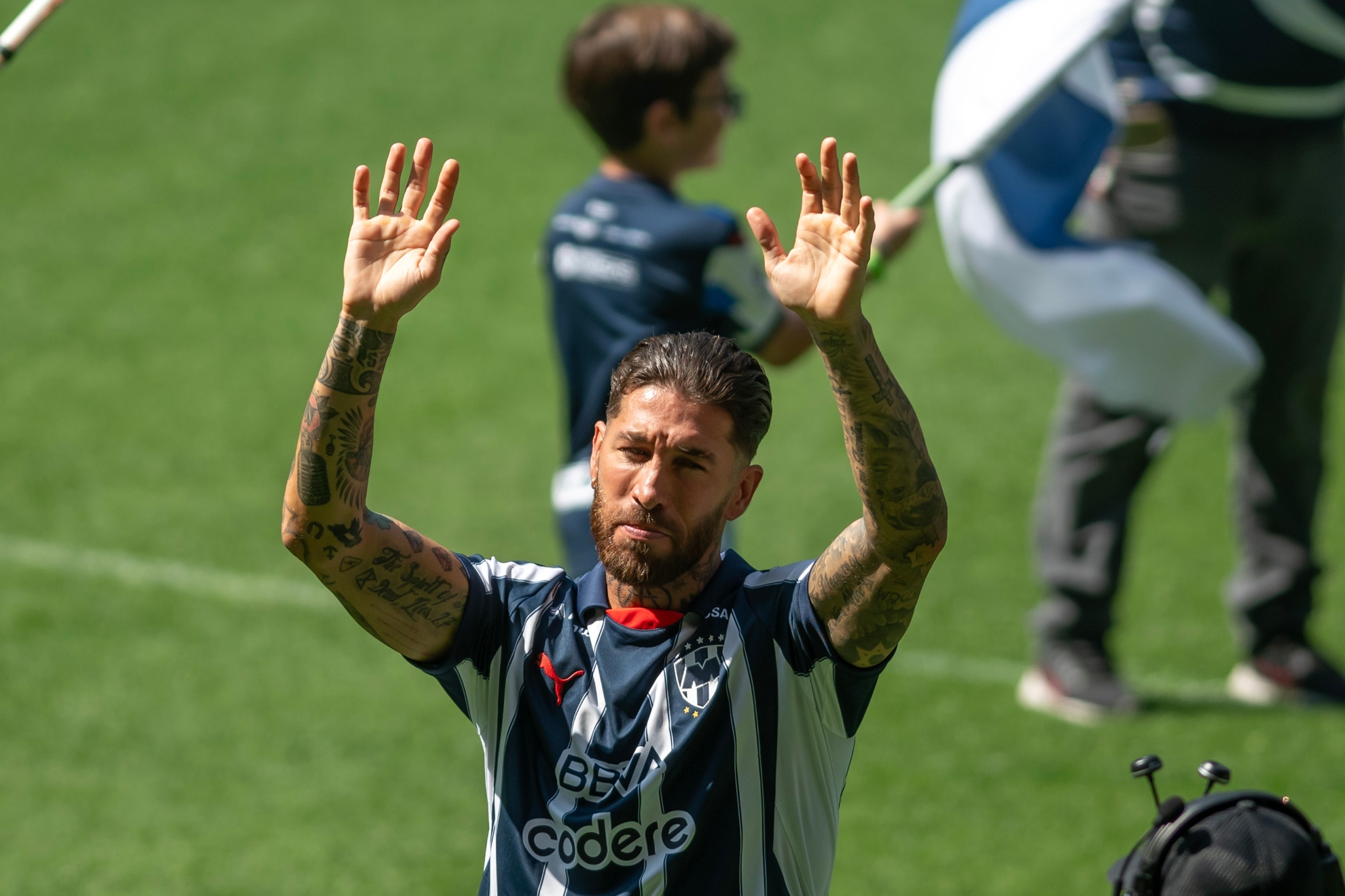 Sergio Ramos, en su presentación con Monterrey.