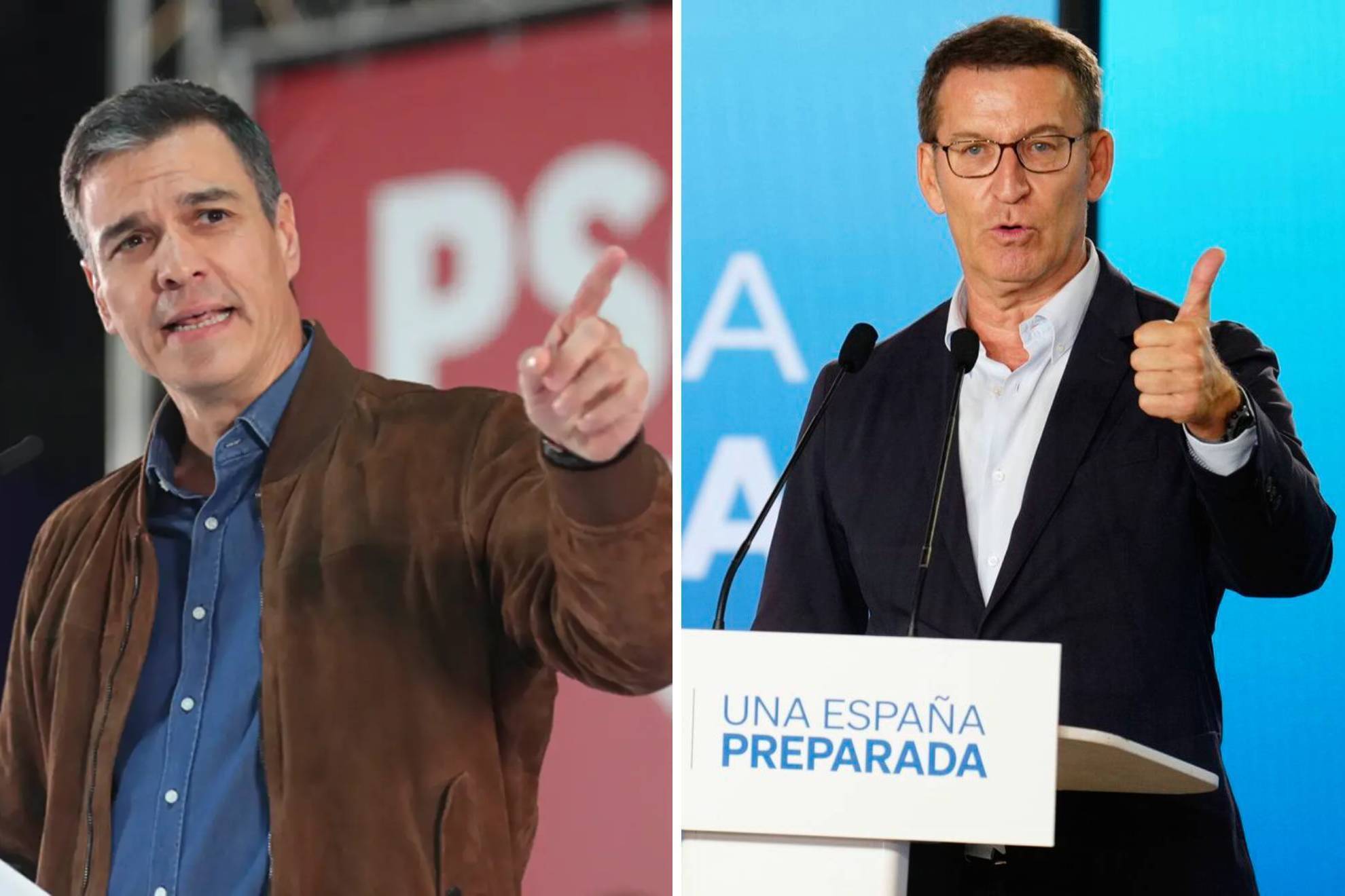 Pedro Sanchez y Feijoo.