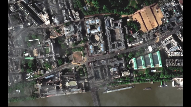 Las increíbles imágenes por satélite del cortejo fúnebre de Isabel II