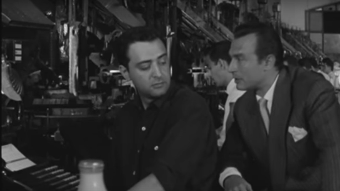 Antonio Ozores y Tony Leblanc, en los talleres entonces anexos a la redacción de MARCA