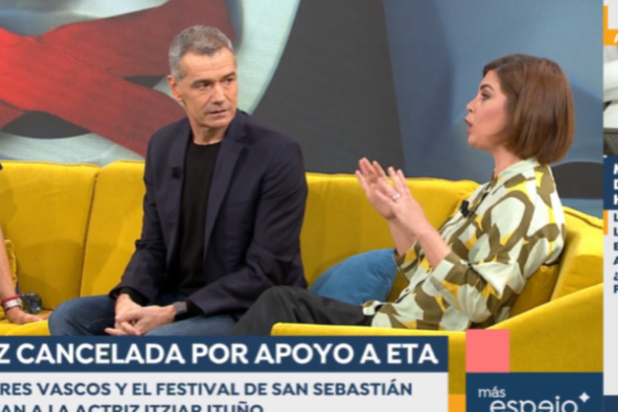 Toni Cantó y Samanta Villar durante la discusión. ANTENA 3