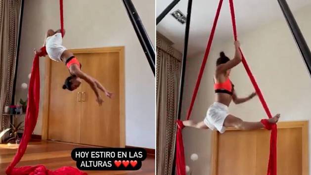 Cristina Pedroche presume de sus vertiginosas acrobacias con telas aéreas