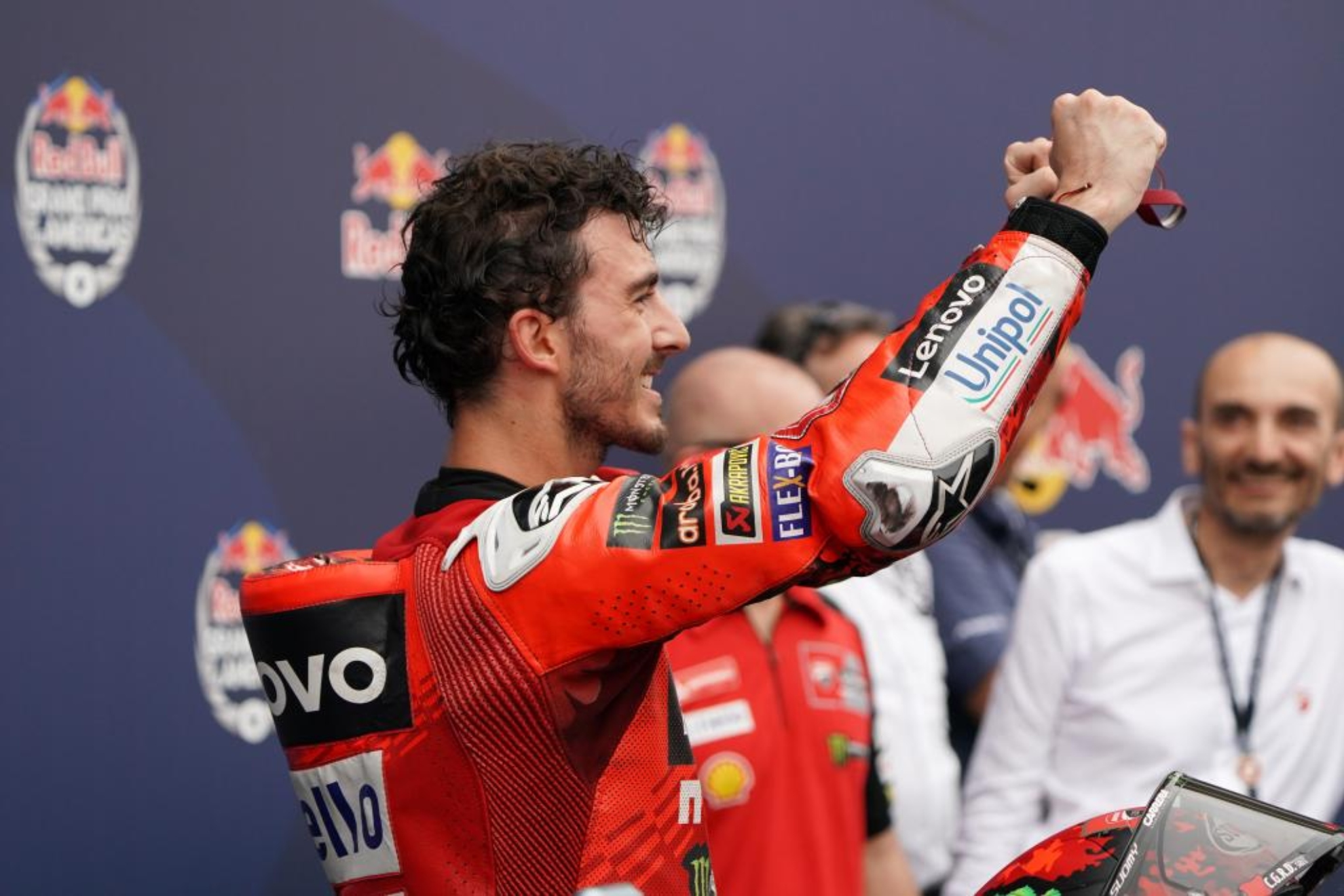 Pecco Bagnaia celebra su victoria. EFE