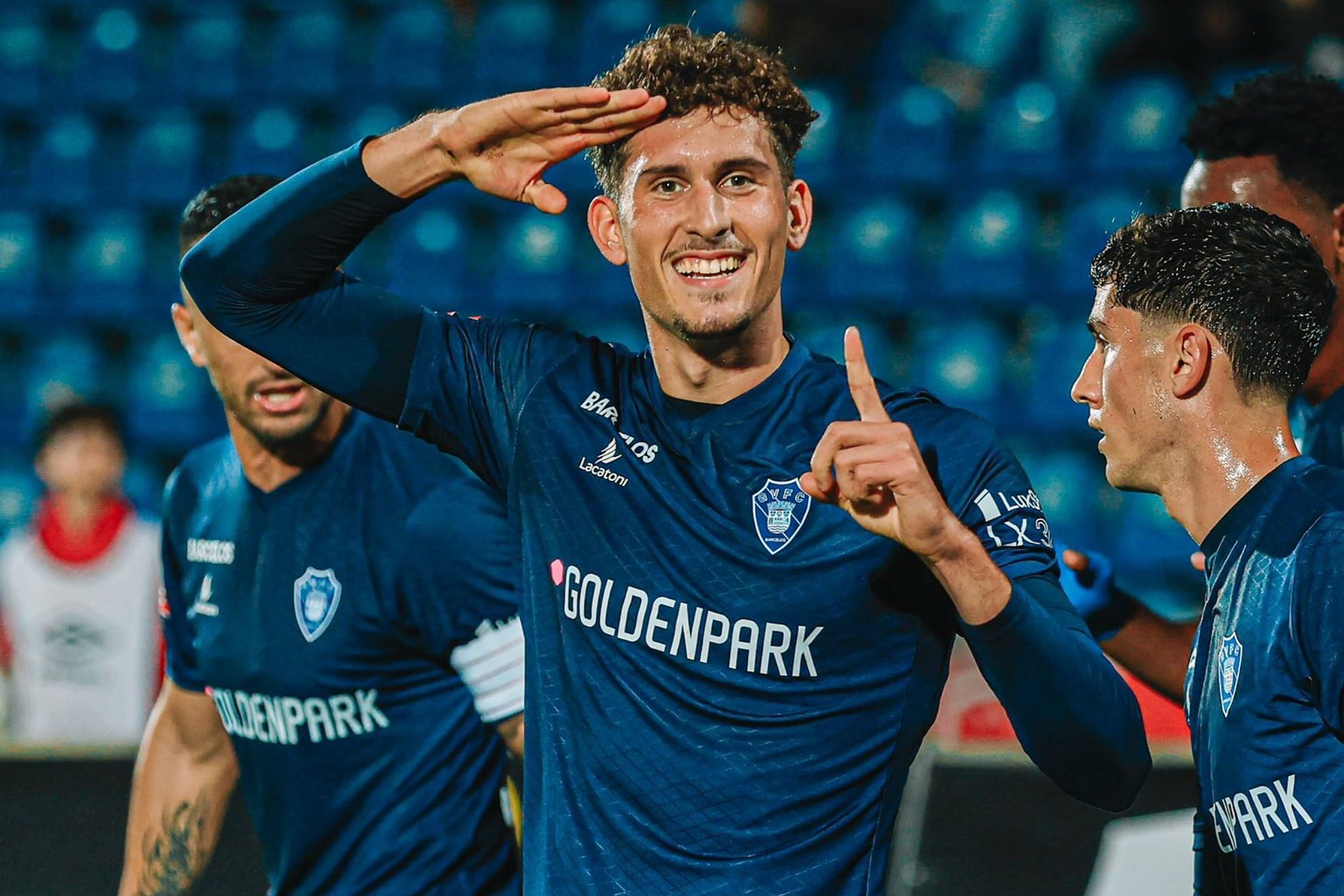Santi García, celebrando su gol contra el Santa Clara