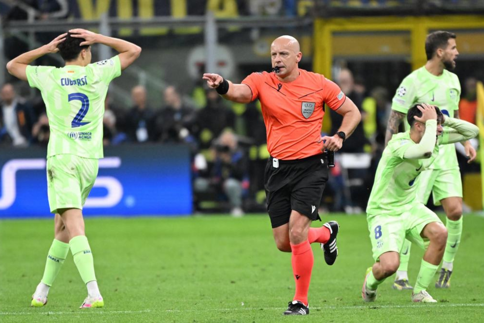 Marciniak, durante el Inter-Barcelona de la pasada Champions.