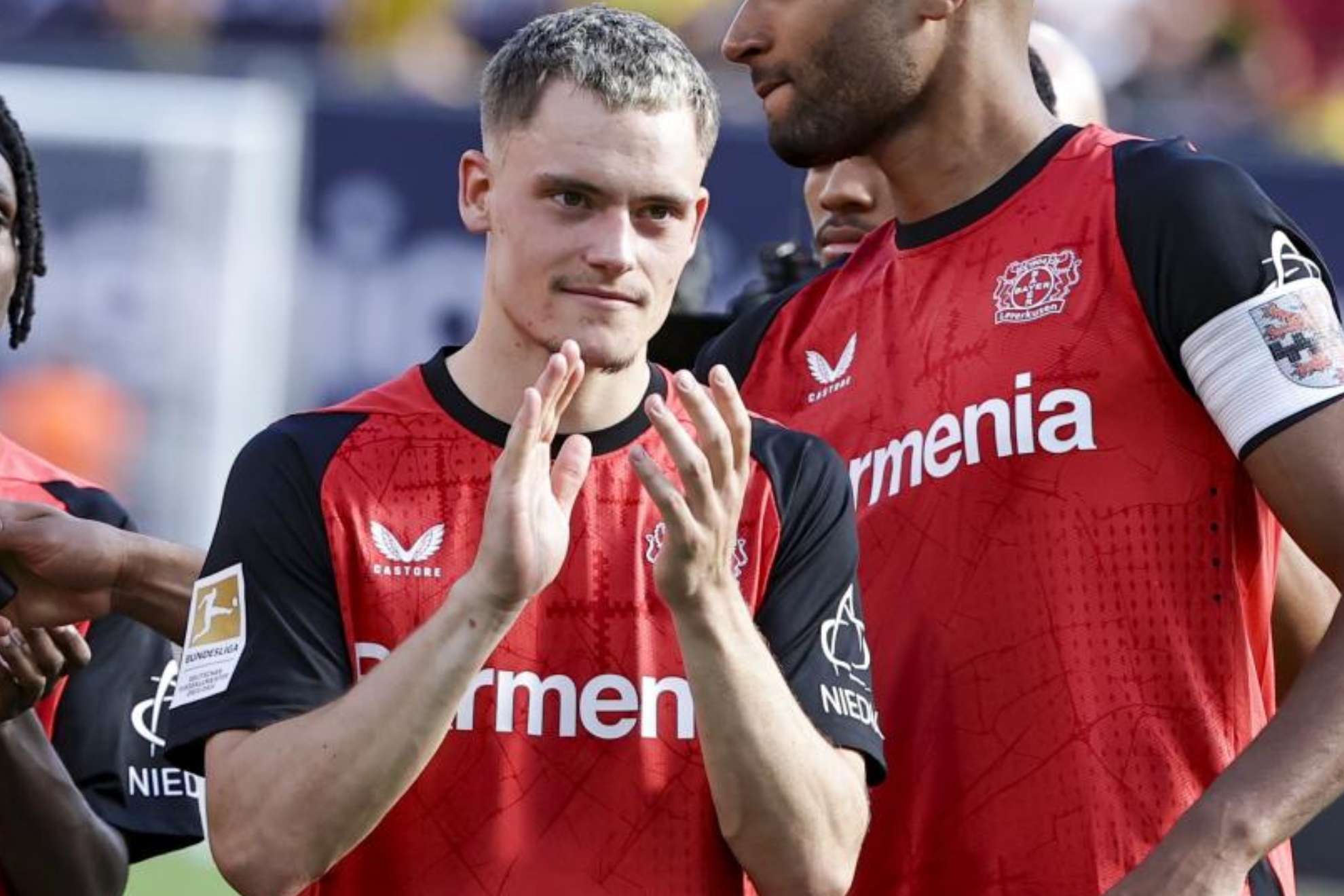 Florian Wirtz tras un partido con el Bayer Leverkusen.