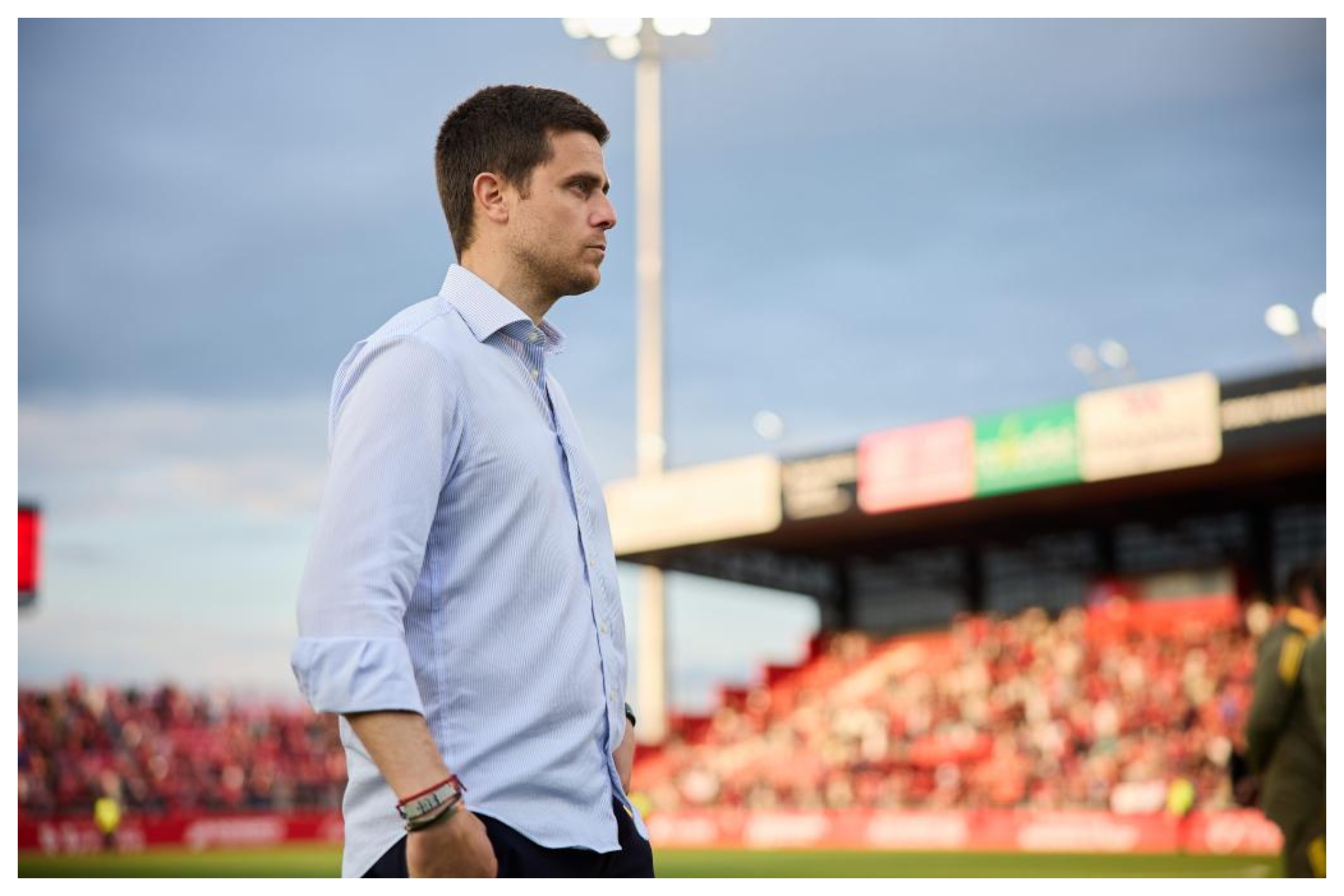Alessio Lisci, durante el partido del Mirandés ante el Almería en Anduva