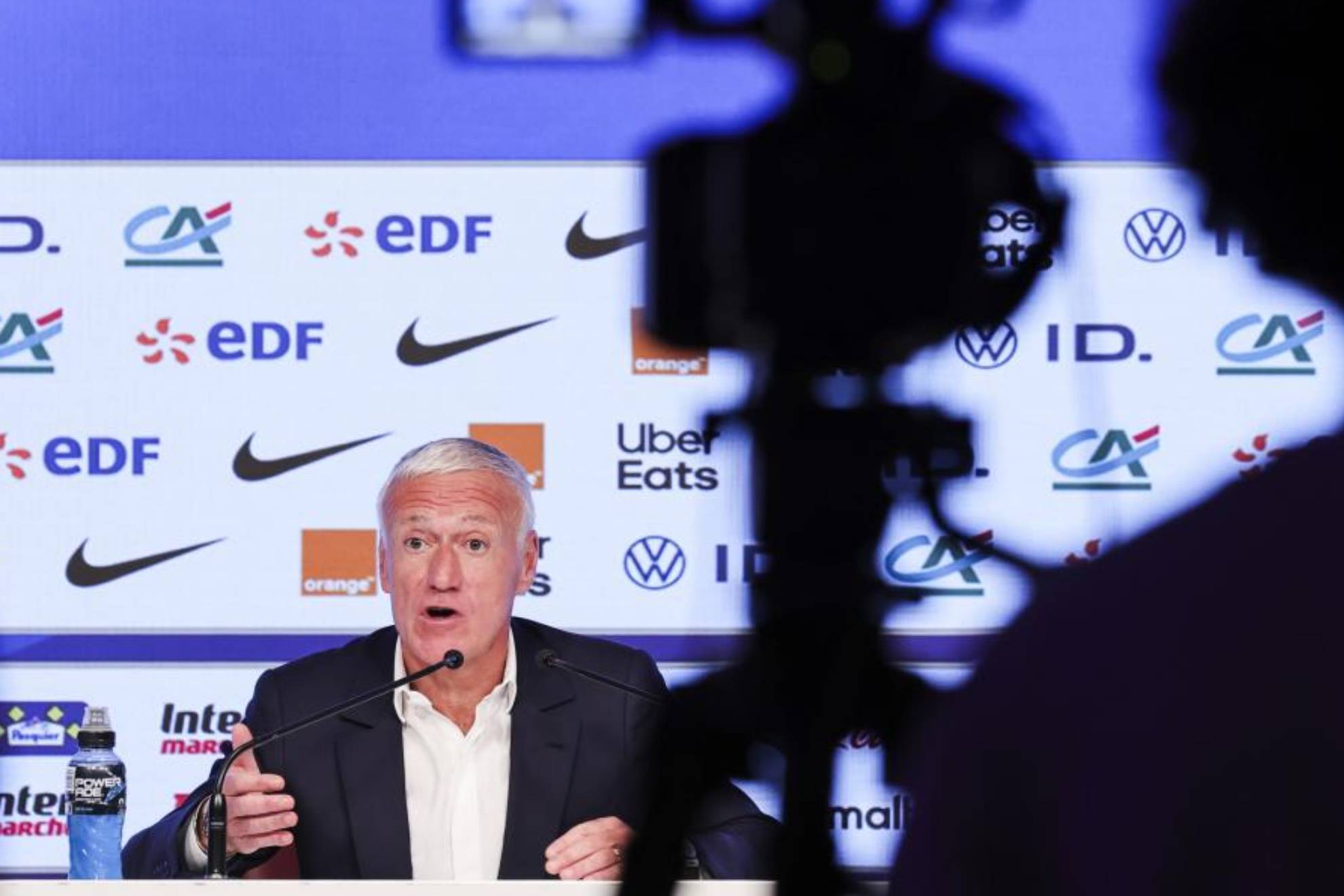 Deschamps, en una rueda de prensa como seleccionador de Francia.
