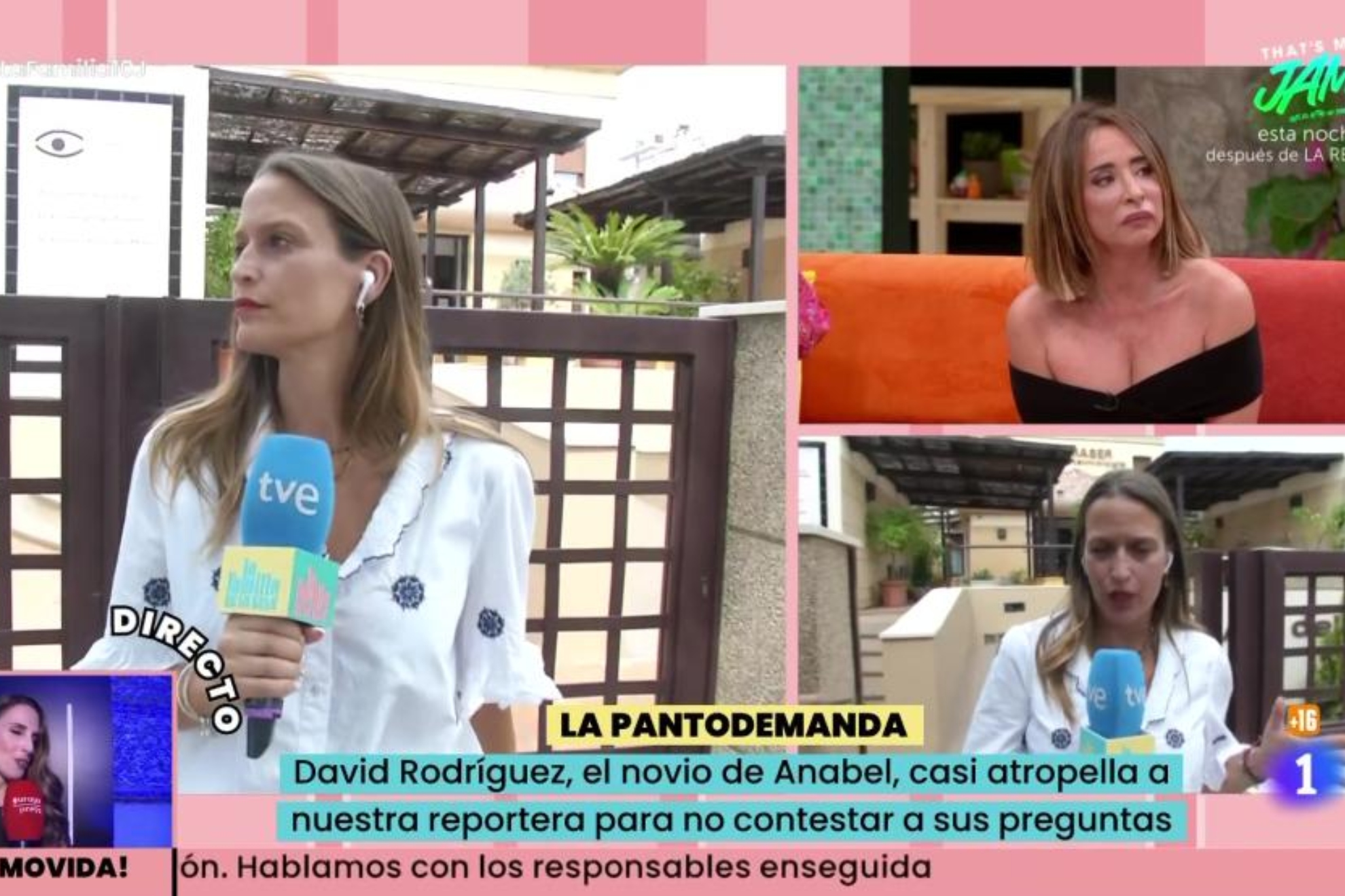 El novio de Anabel Pantoja casi atropella a una reportera de 'La familia de la tele'