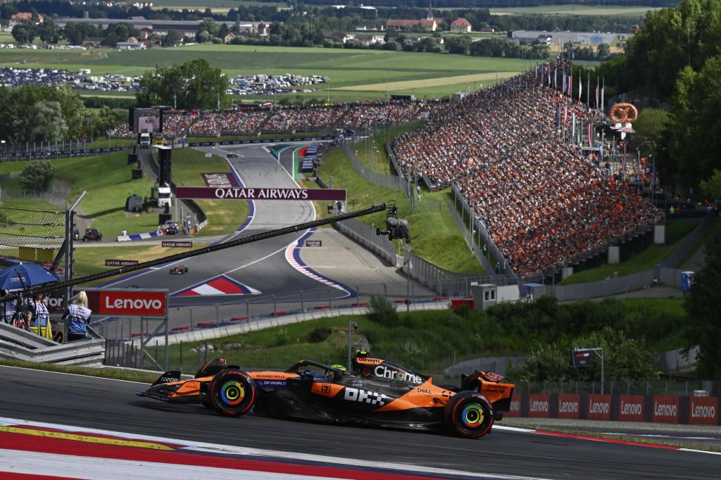 Lando Norris rodando en el Red Bull Ring