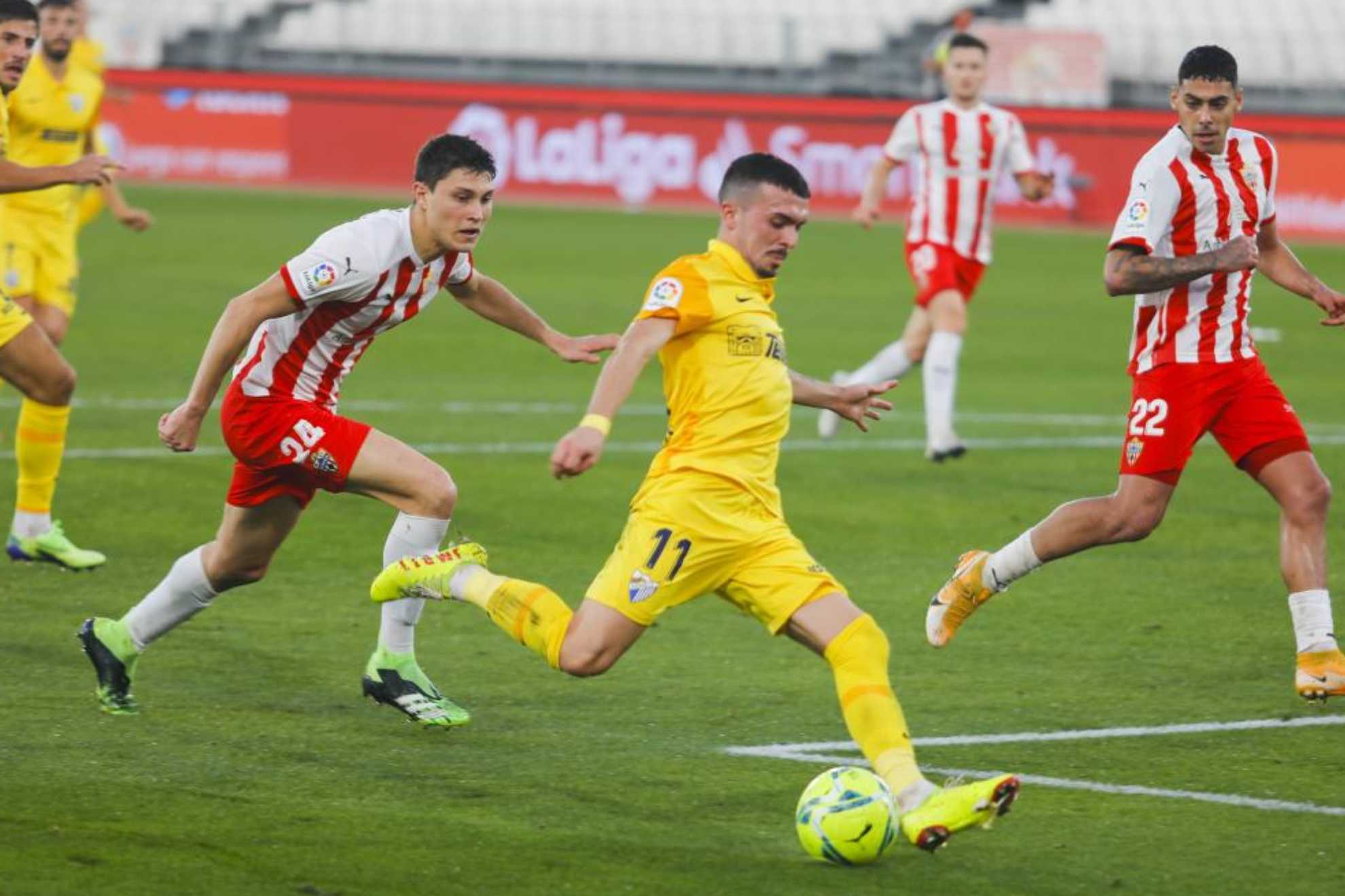 Joaquín Muñoz, en su etapa en el Málaga en la 20/21.