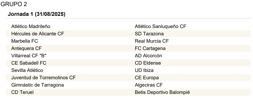Calendario completo de los dos grupos de Primera Federación: fechas de ...