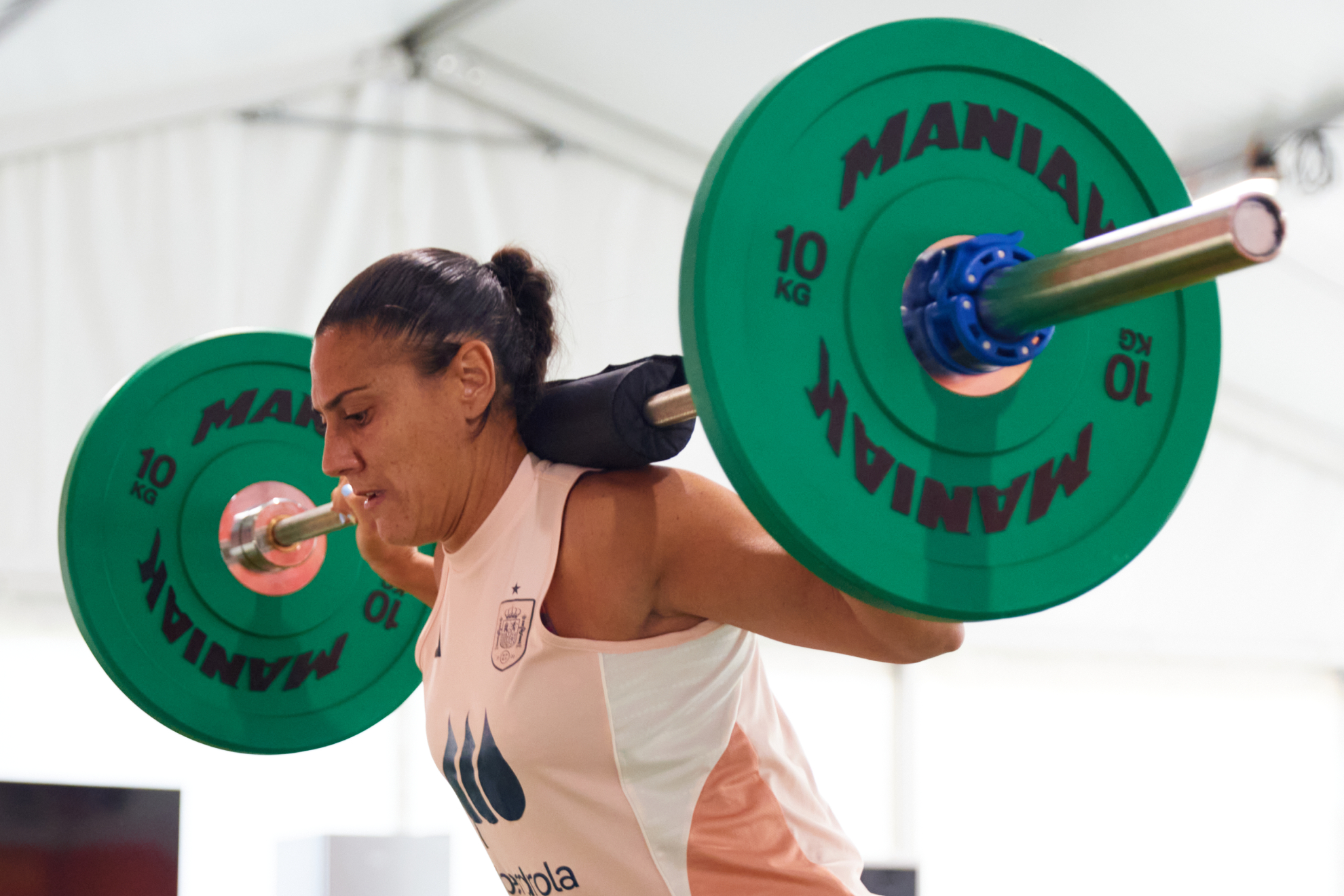 Cristina Martín-Prieto durante un entrenamiento en el gimnasio