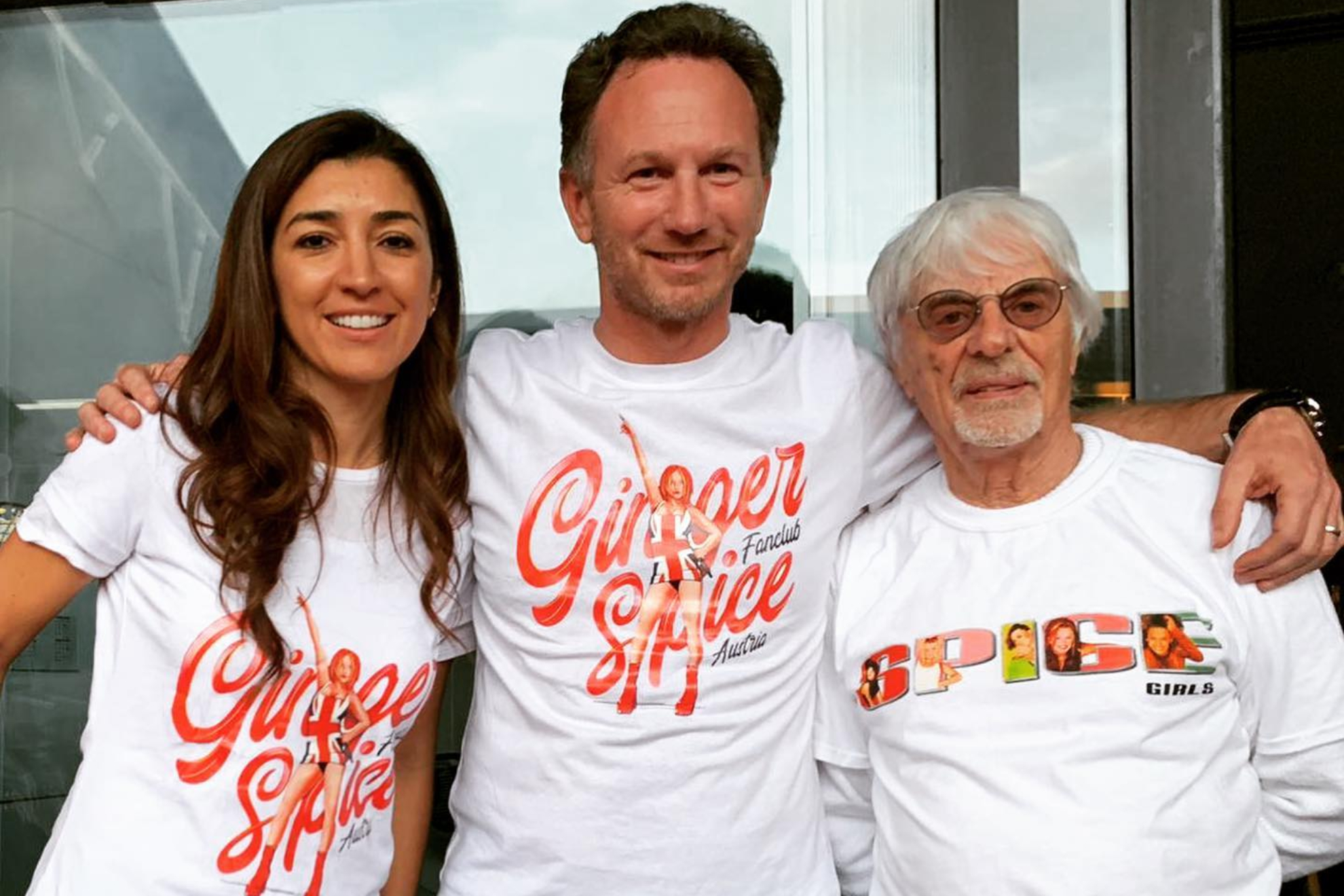 Horner, con Fabiana y Bernie Ecclestone.