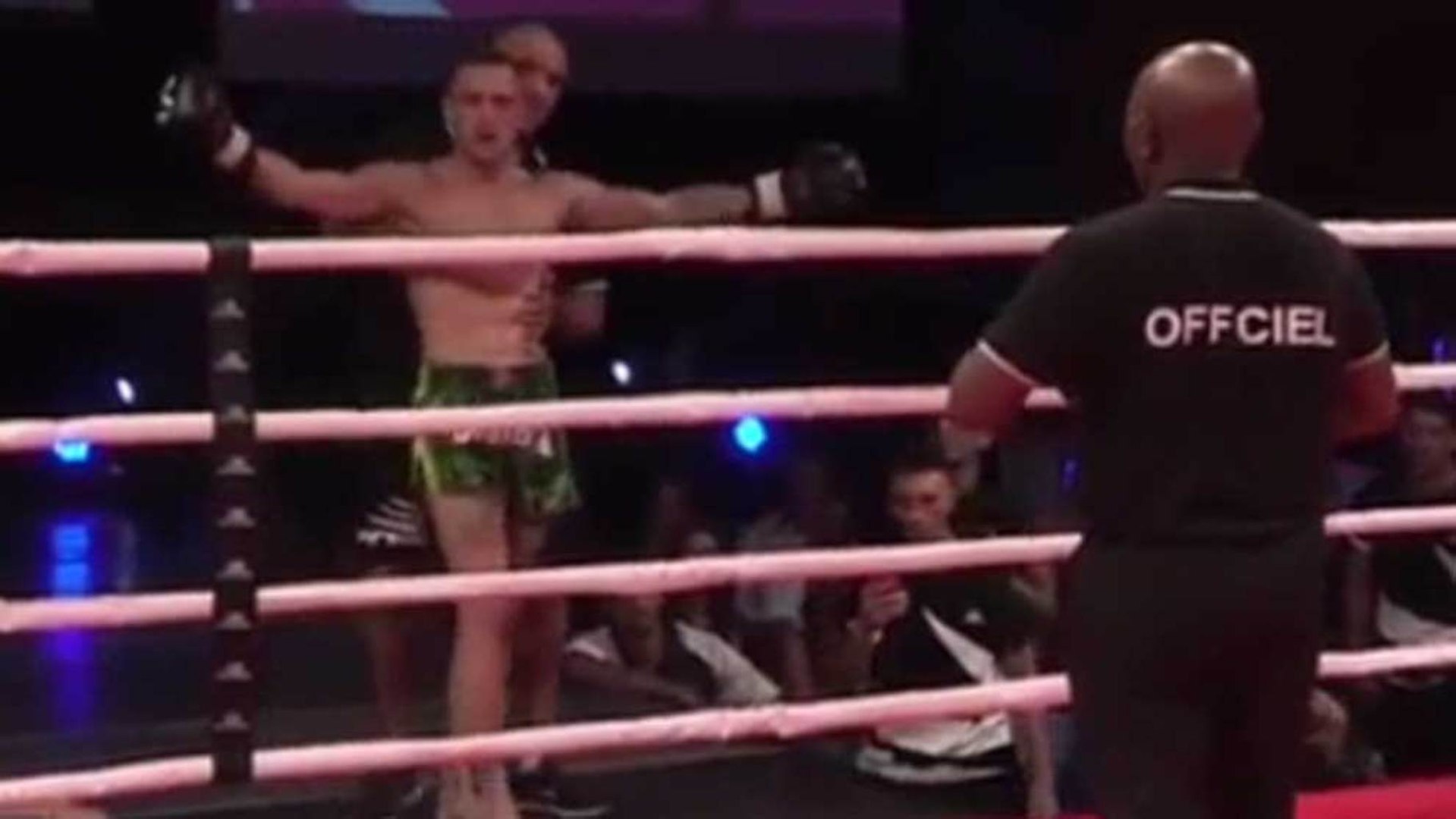 Escena brutal contra un español: se levanta del KO desorientado y celebrando que ha ganado