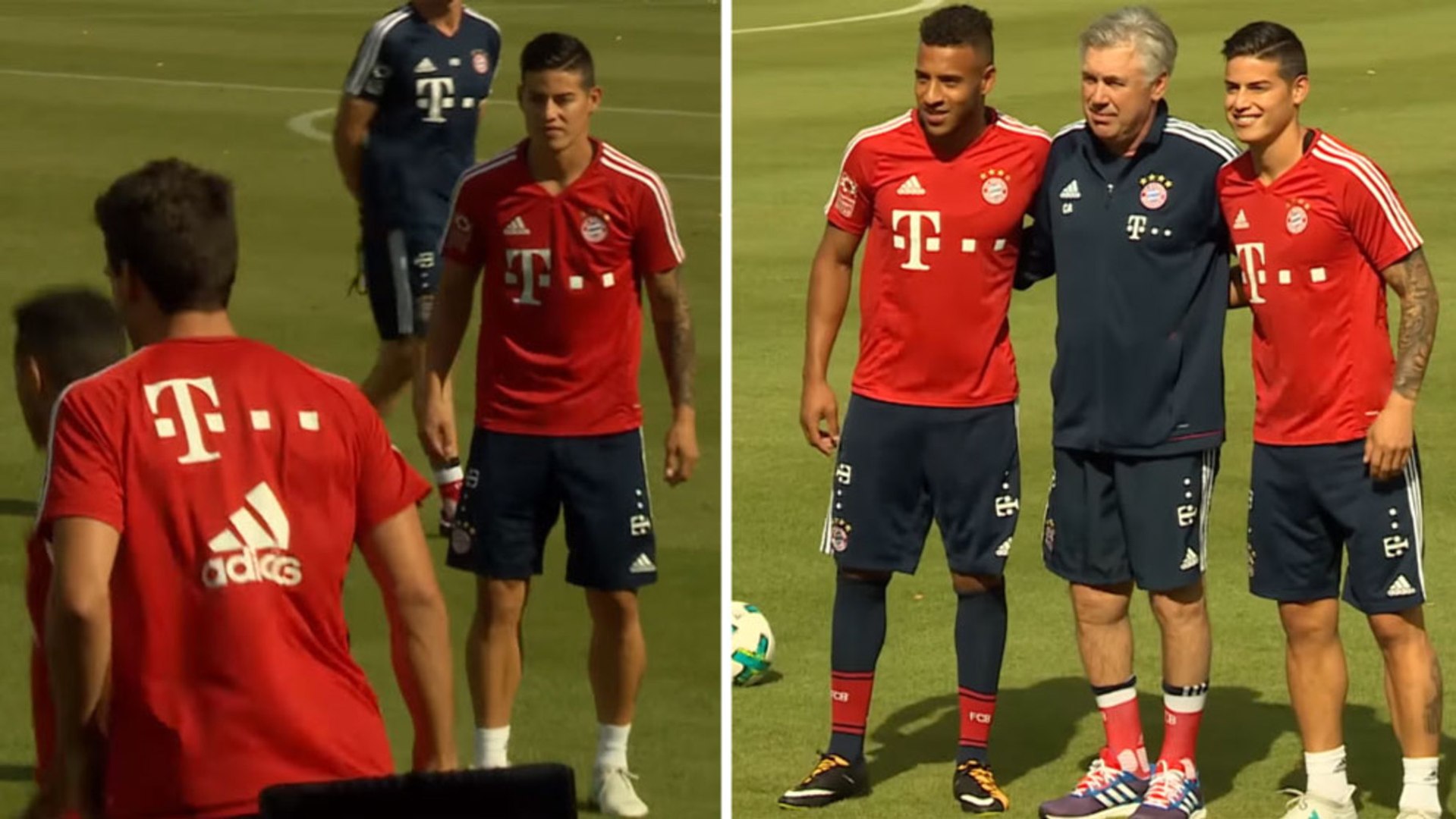 El colombiano tuvo un primer día intenso en Munich con vuelo privado, presentación, rueda de prensa, entrevista con la televisión del club y entrenamiento con sus nuevos compañeros.