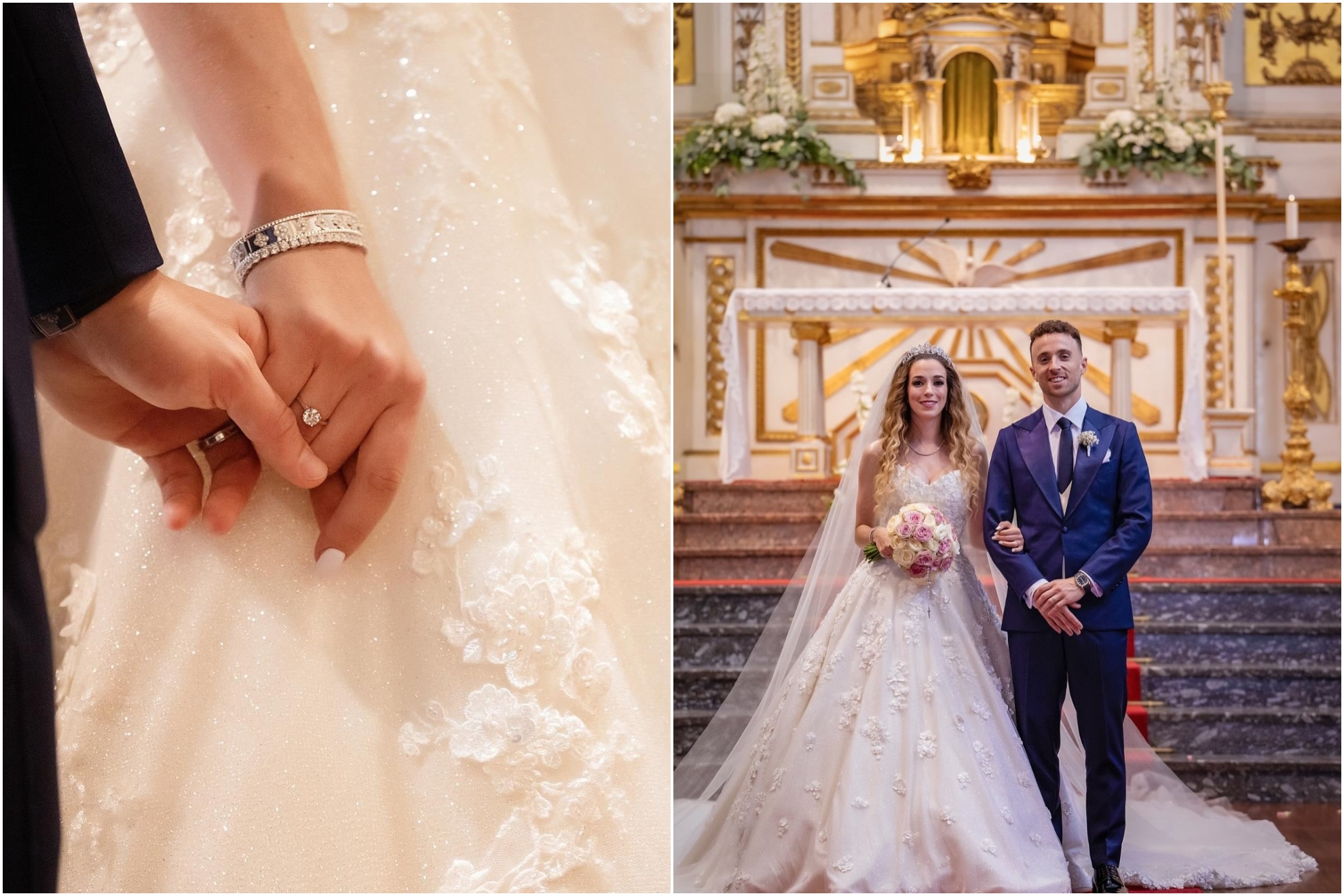 Diogo Jota y Rute Cardoso el día que habrían cumplido su primer mes de matrimonio