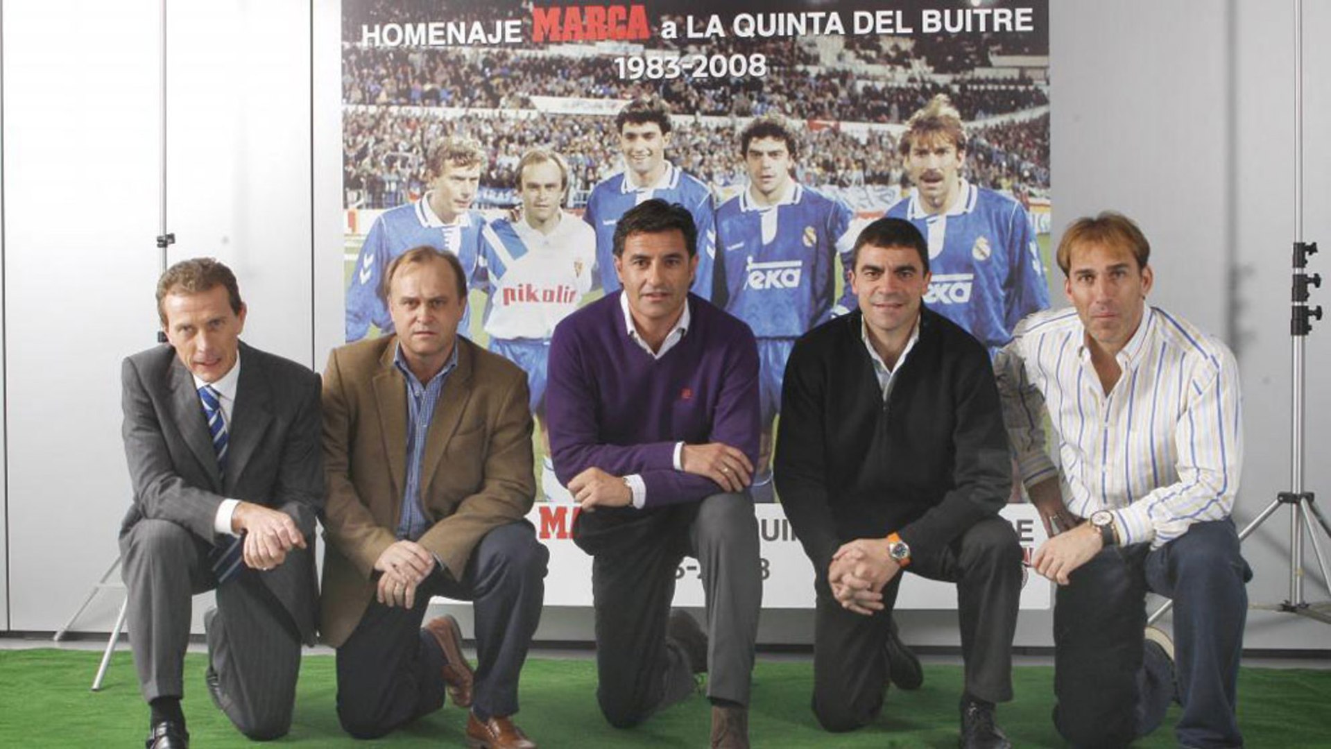 Sanchís, Míchel, Butragueño, Pardeza y Martín Vázquez se reunieron en la redacción de MARCA para recordar una de las épocas doradas del madridismo en el 25 aniversario de su debut en el Real Madrid.