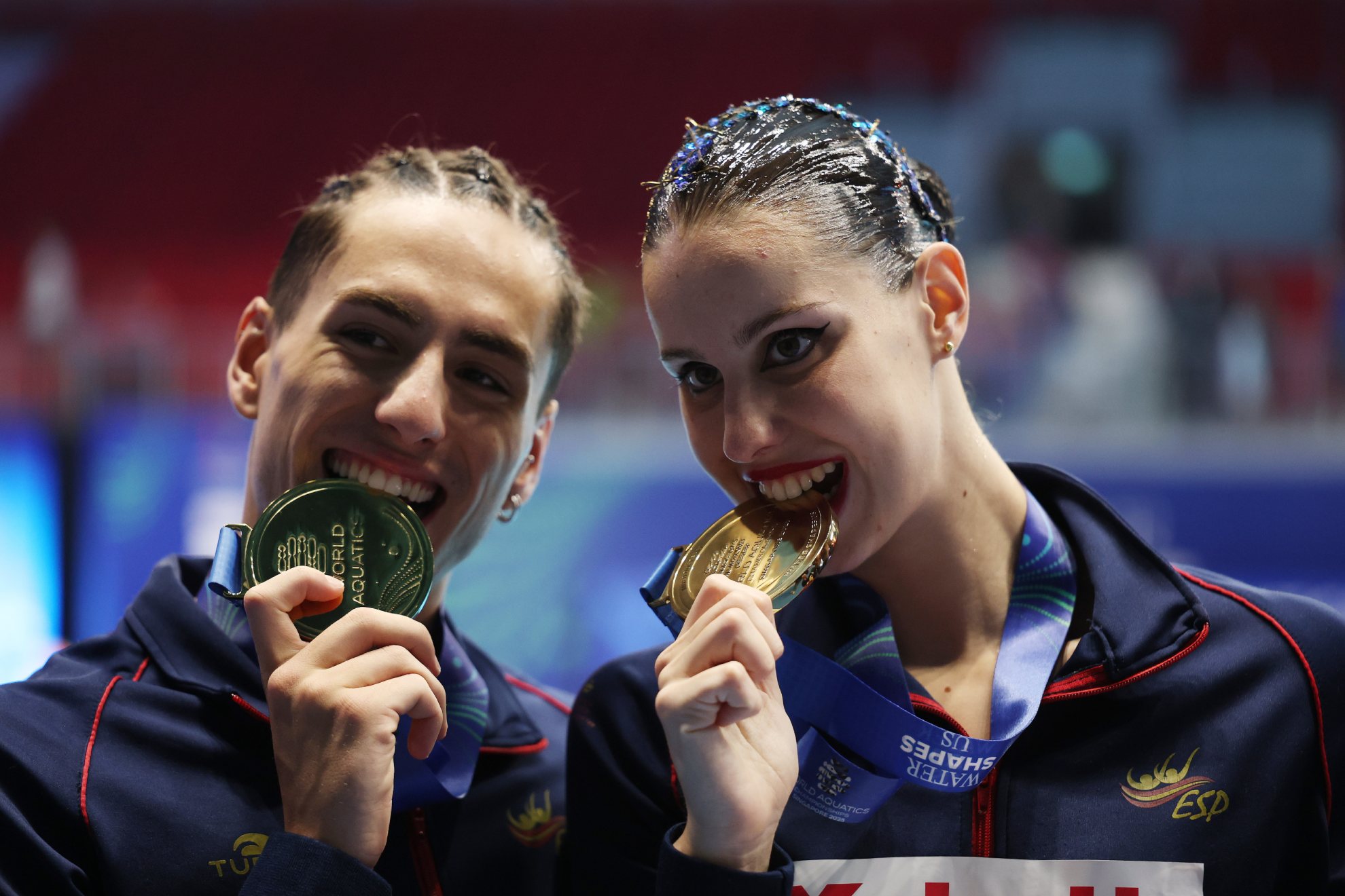 Denis e Iris Tío, con la medalla de oro