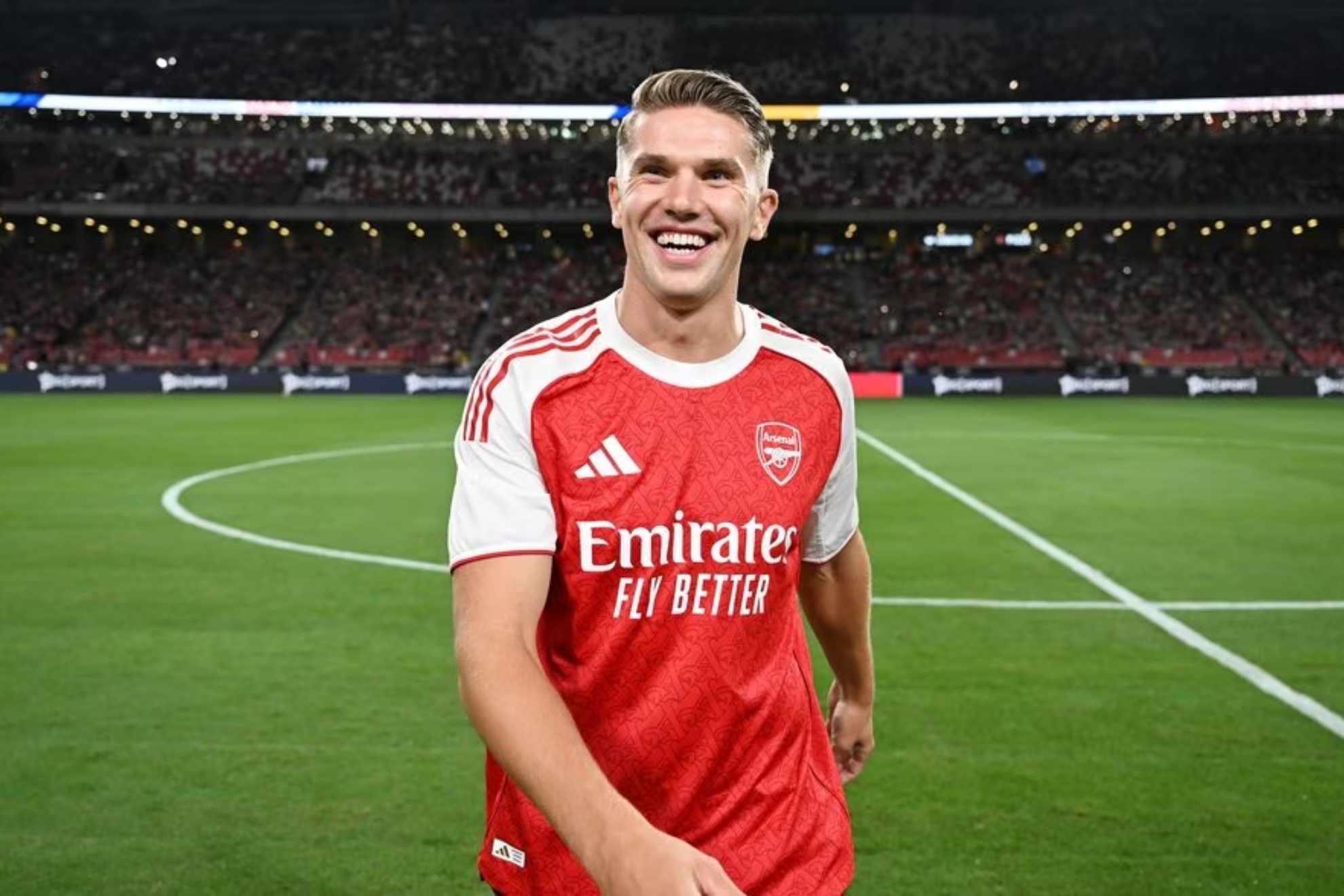 Gyökeres durante su primer partido con el Arsenal.