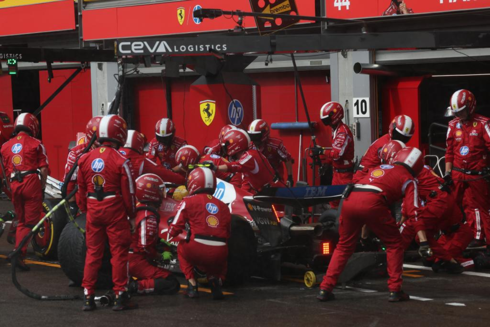 Ferrari, en una parada.