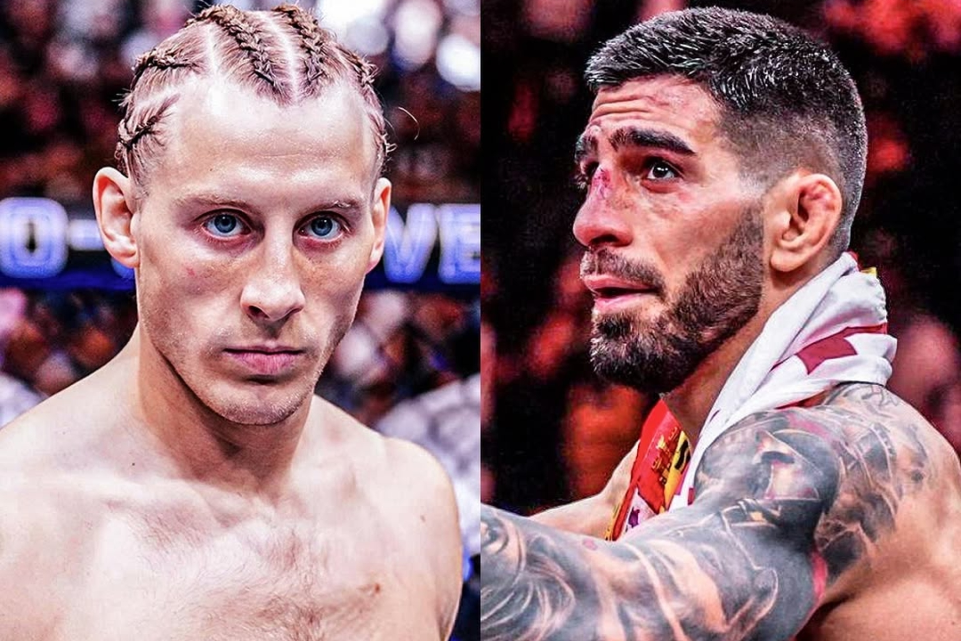 En el montaje, Paddy Pimblett e Ilia Topuria. UFC.