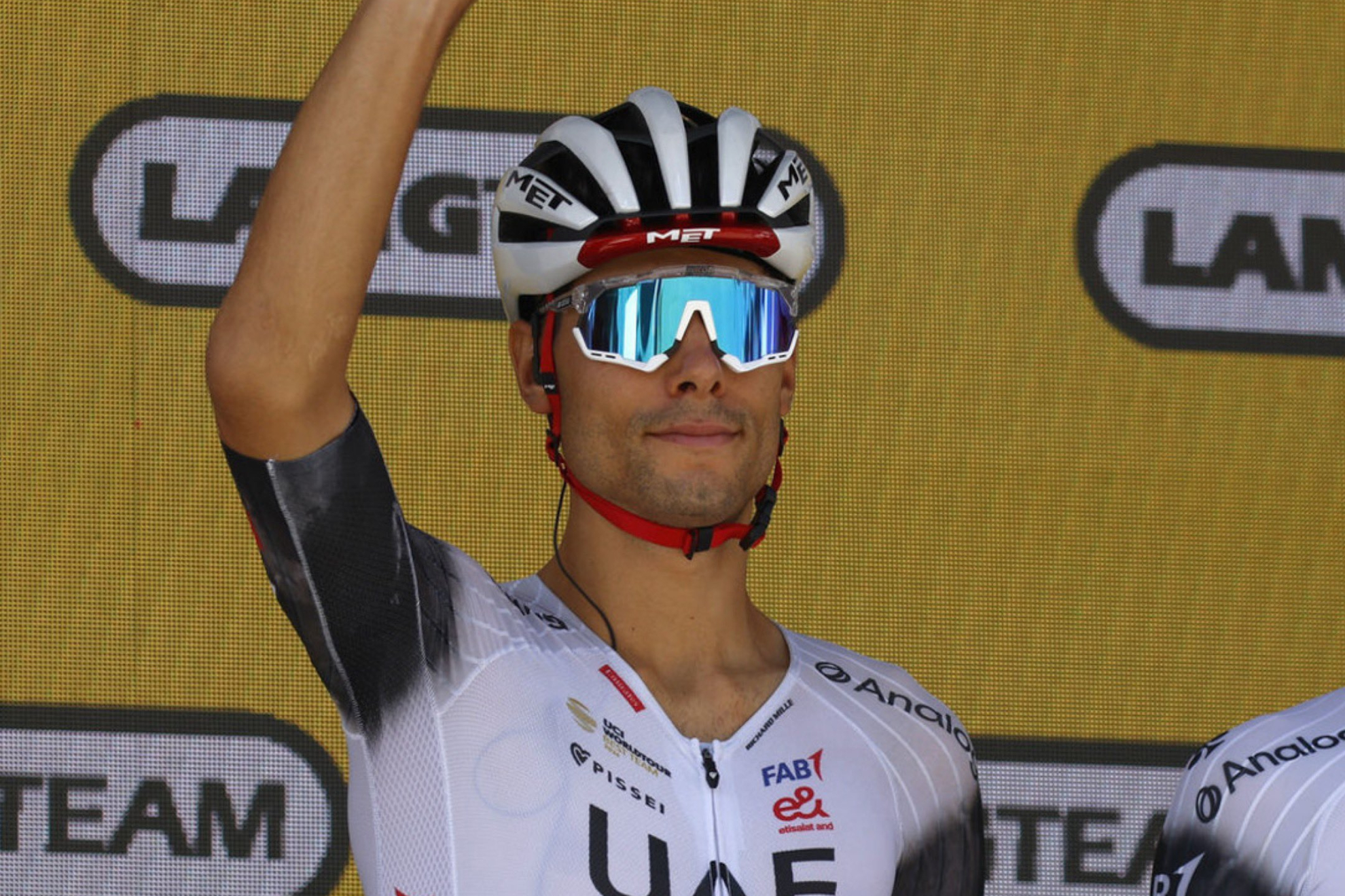 Filippo Baroncini, en el podio.