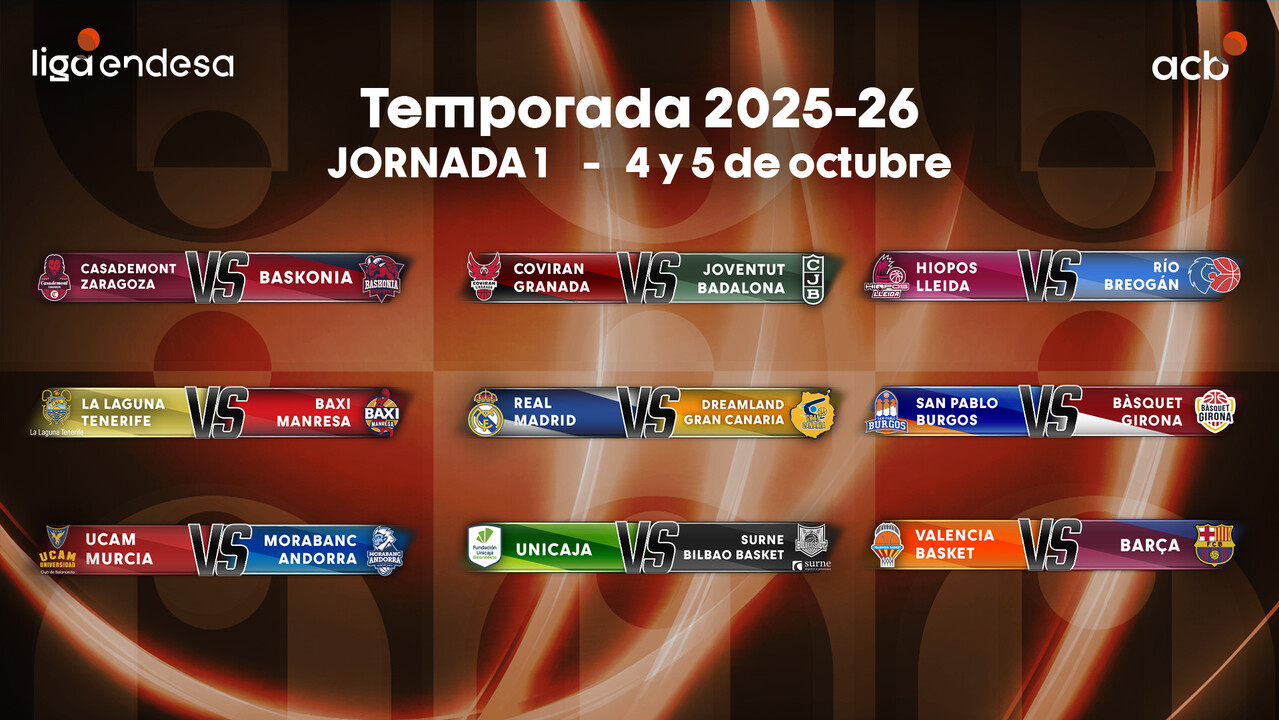 La Liga ACB anuncia el calendario de la temporada 2025-26
