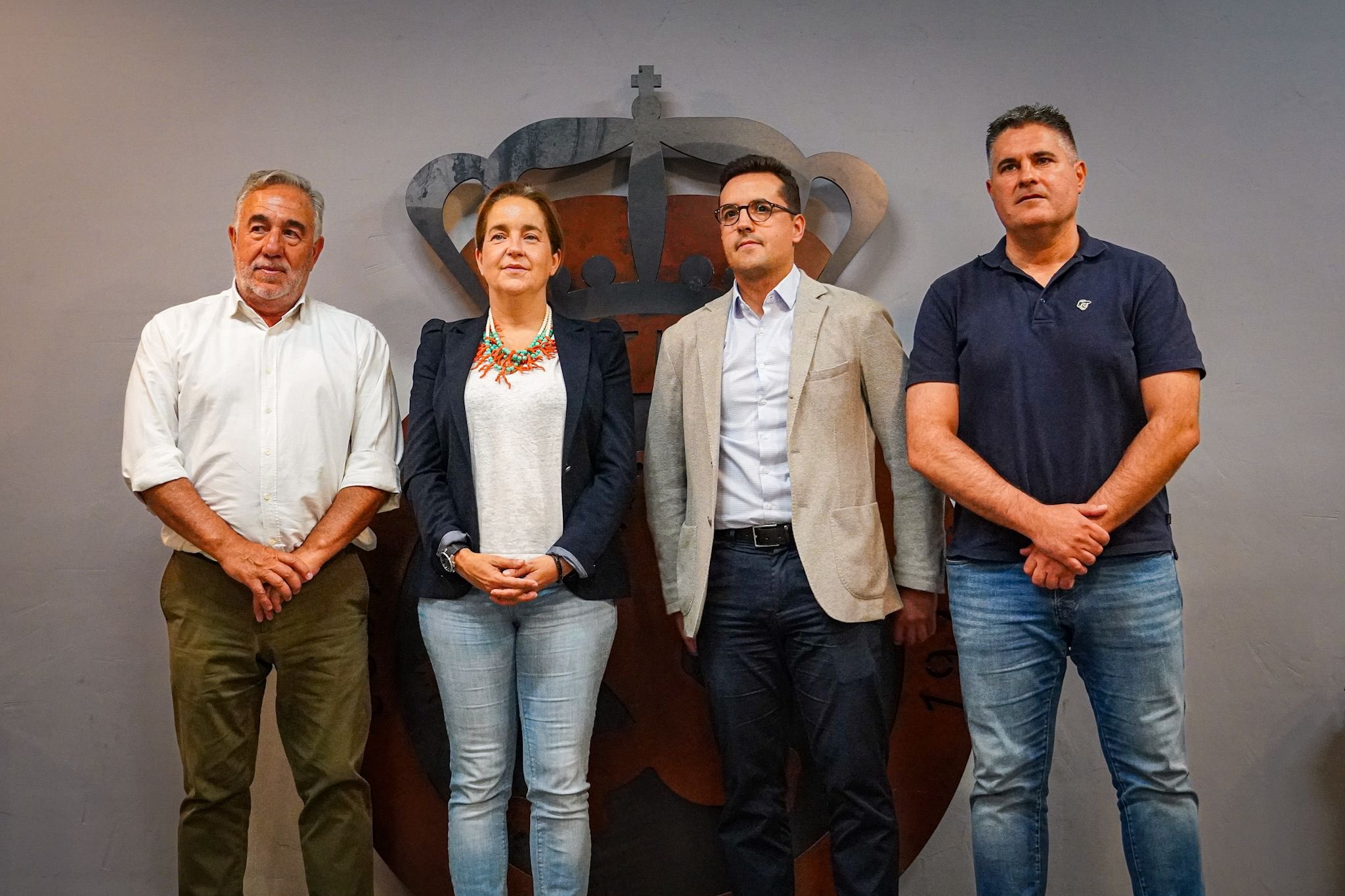 Representantes de los cuatro clubes participantes, este martes en León.