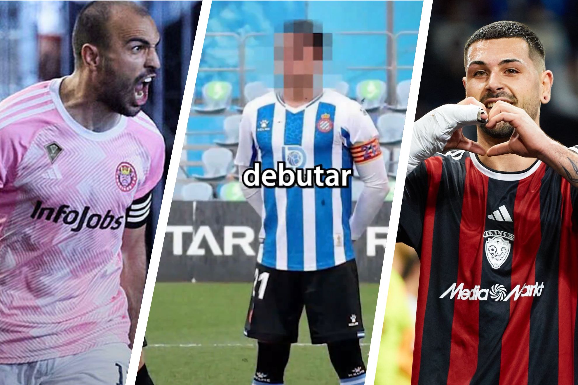 Guti con Porcinos, Ricard Pujol con el Espanyol y Edgar Álvaro con Aniquiladores.