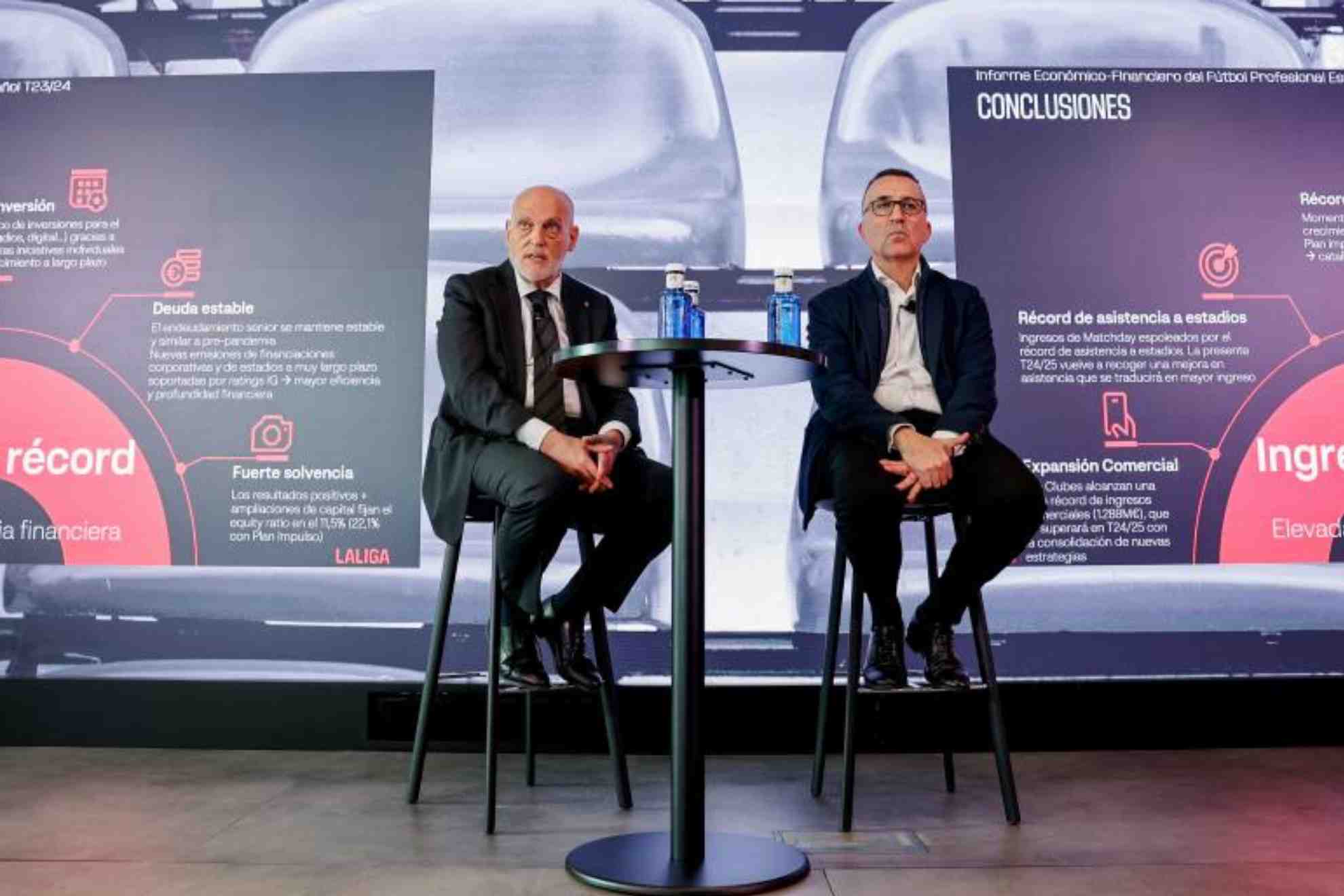 Javier Tebas y Javier Gómez, en un acto de LaLiga. EFE