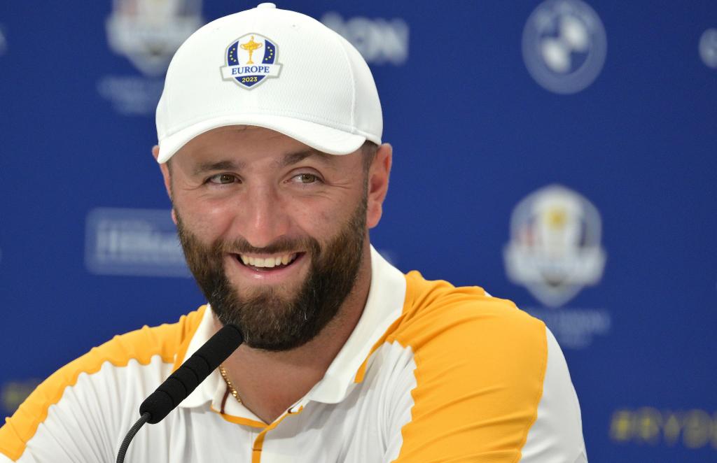Jon Rahm, en una rueda de prensa en Roma 2023