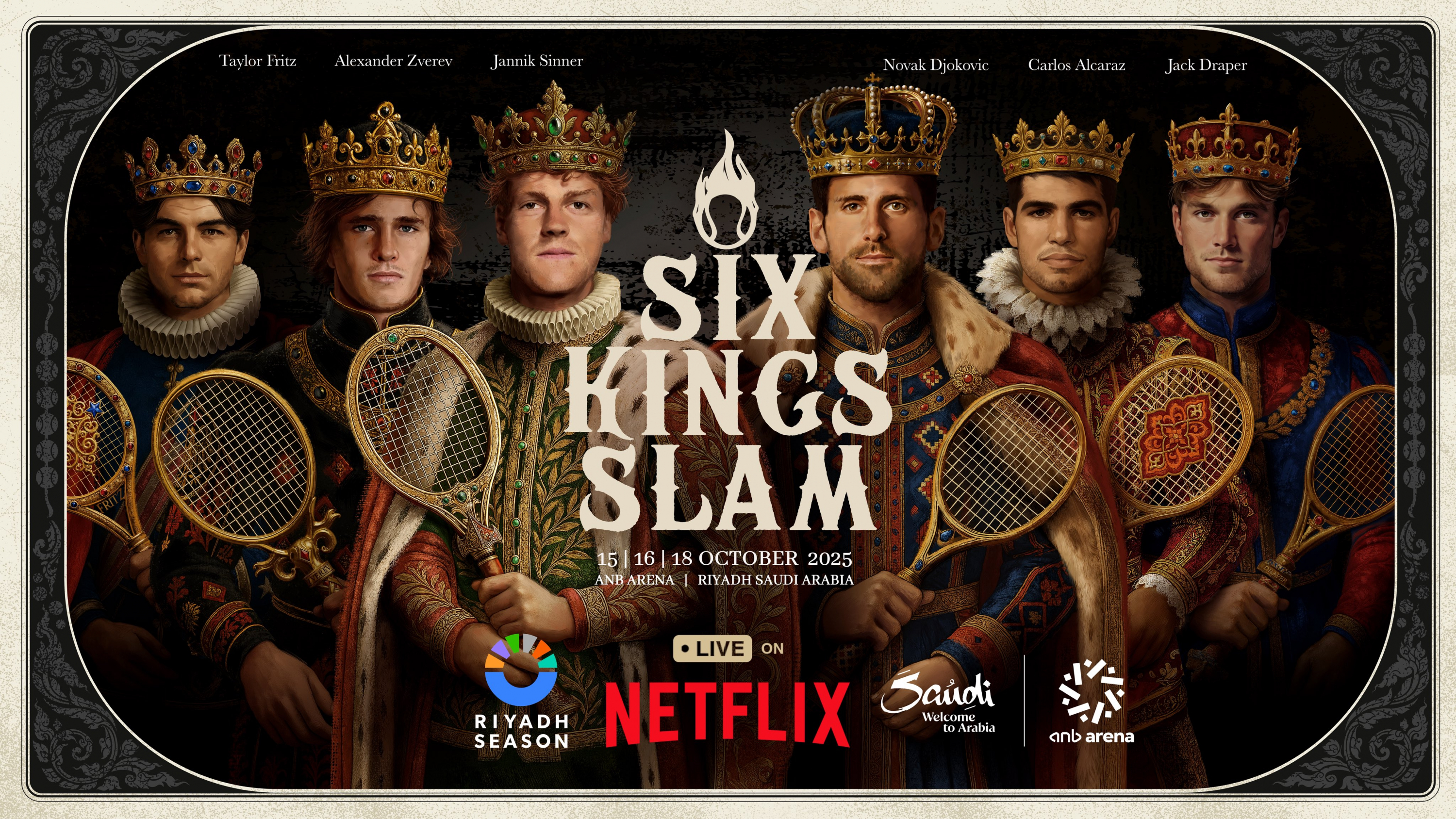 Los seis protagonistas del 'Six Kings Slam' de Riad.