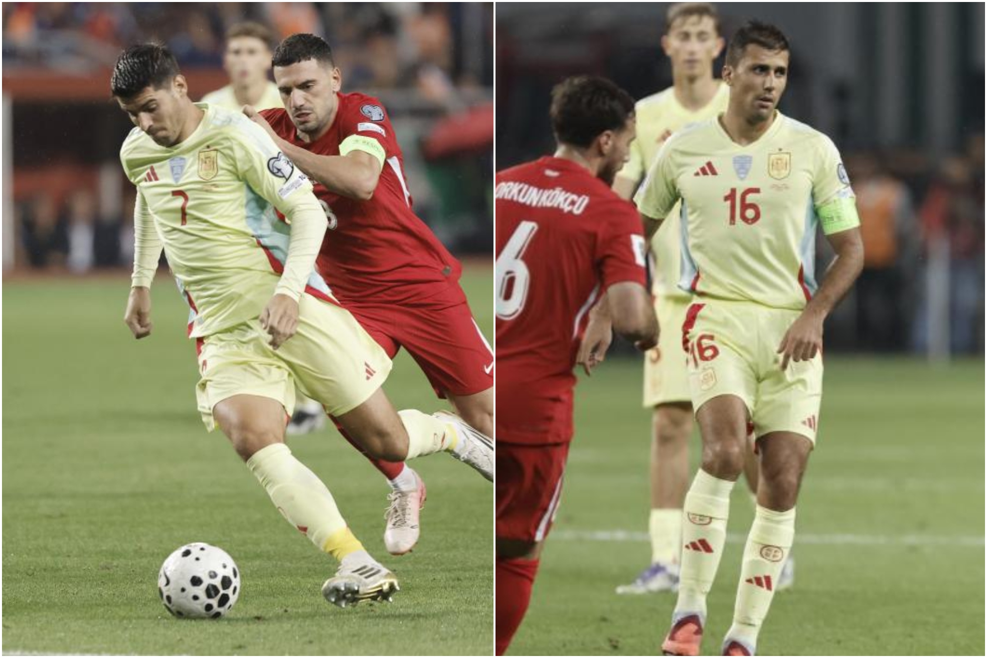 Un montaje con imágenes de Morata y de Rodri.