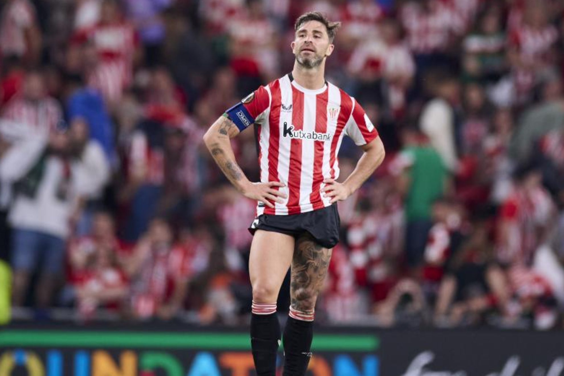 Yeray Álvarez, en un partido de Europa League con el Athletic Club.