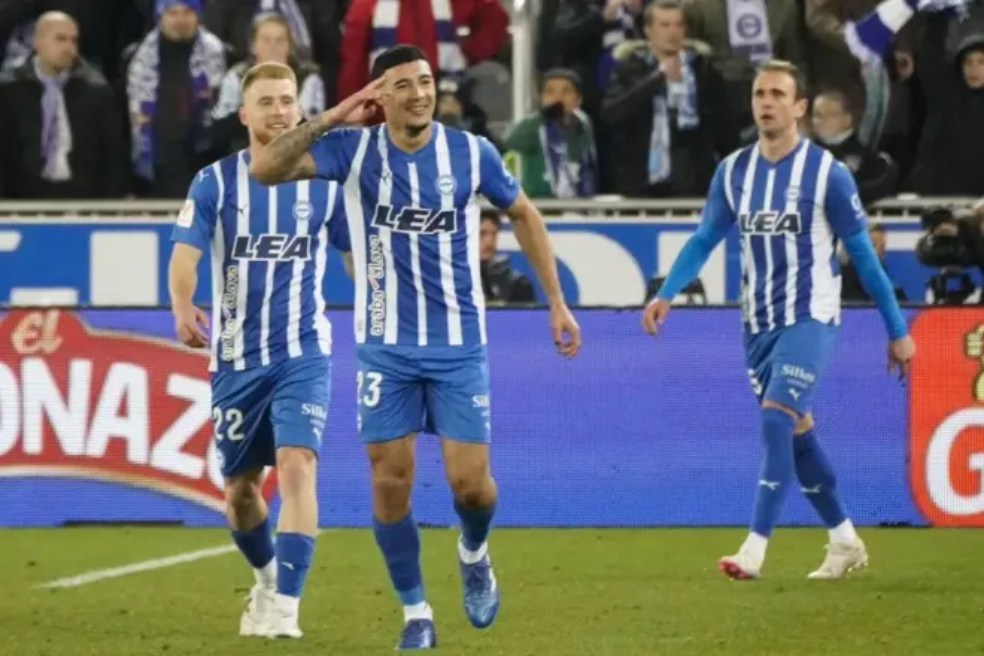 Protesoni celebra su tanto frente al Mallorca la temporada pasada.