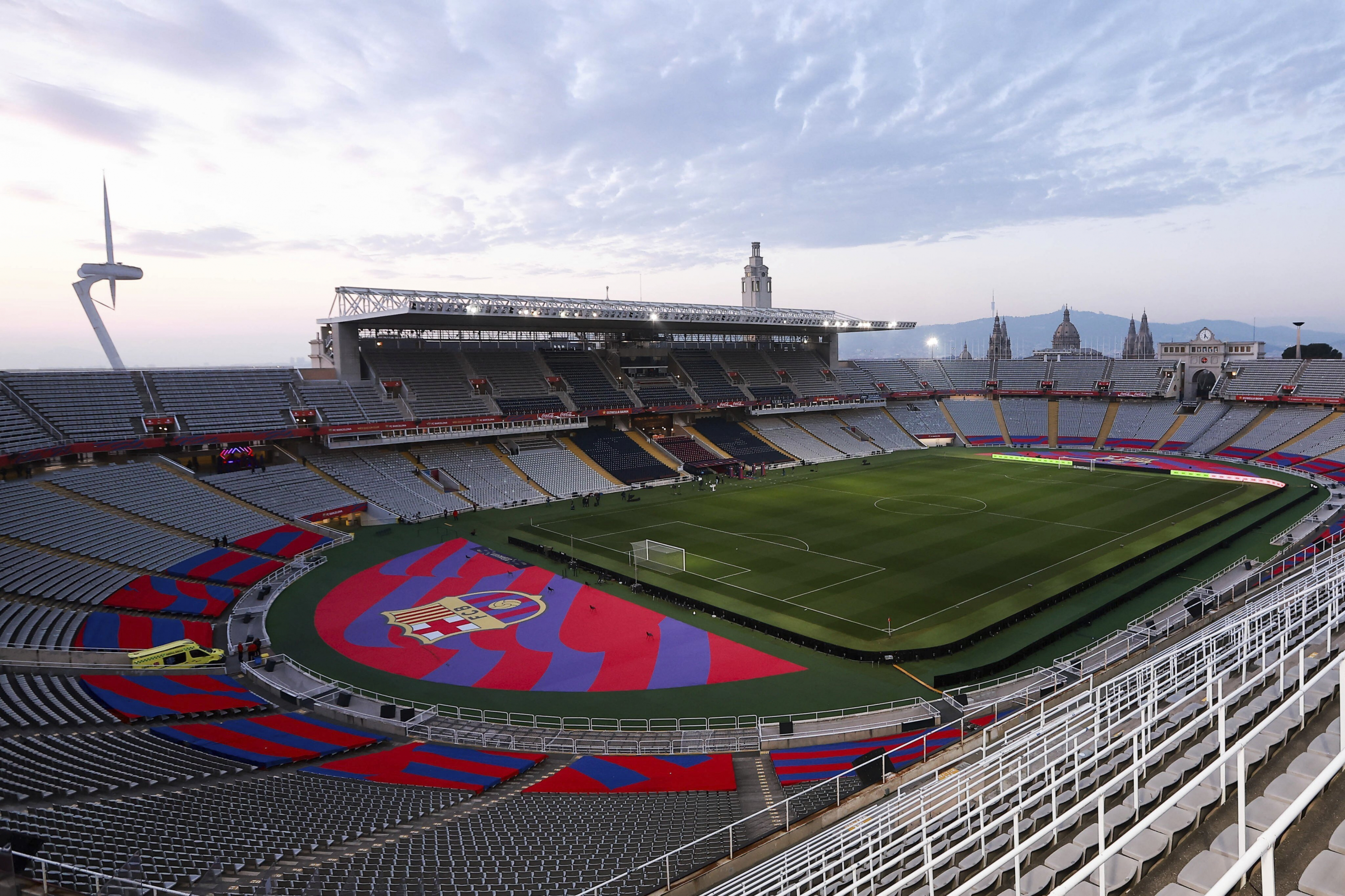 Vista del estadio de Montjuïc.
